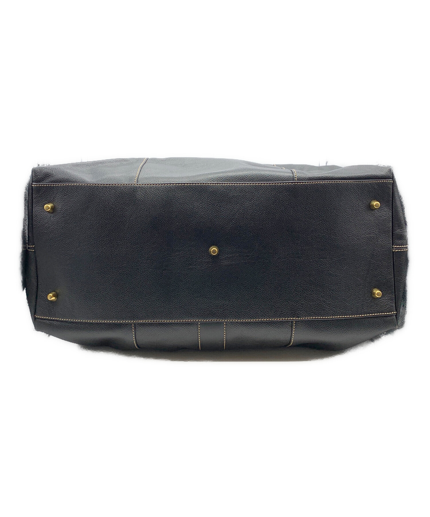 中古・古着通販】dunhill (ダンヒル) レザーボストンバッグ ブラック