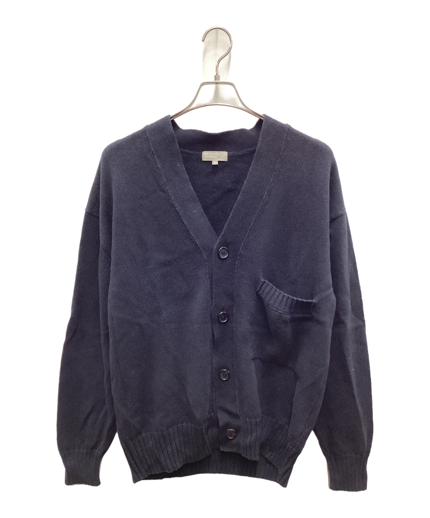 MARGARET HOWELL 麻 リネン ニット カーディガン M ネイビー 中古・古着通販】MARGARET HOWELL (マーガレットハウエル) ニット