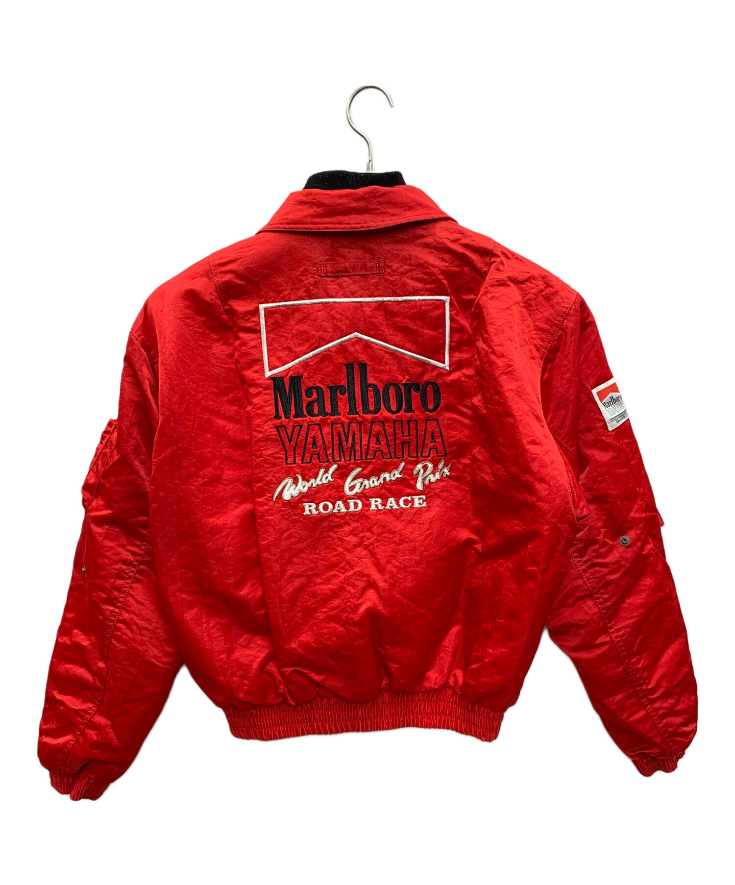 美品 Y2K ストレッチ✨キャピタル ブルゾン MA-1 ジャンパー 赤系 L 中古・古着通販】Marlboro (マルボロ) YAMAHA (ヤマハ) ライダース