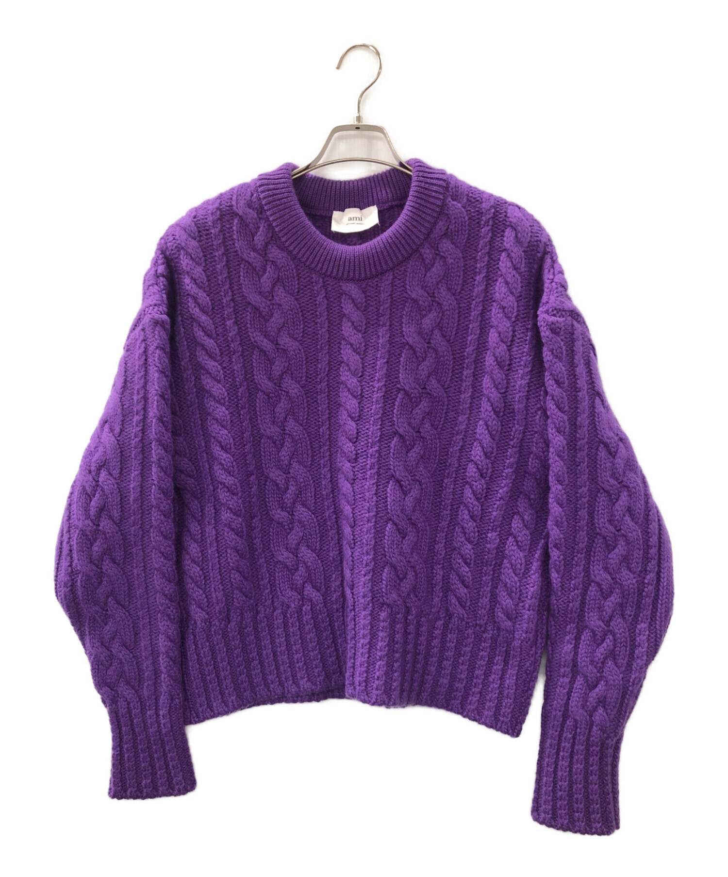 中古・古着通販】ami (アミ) ケーブルニット パープル サイズ:不明