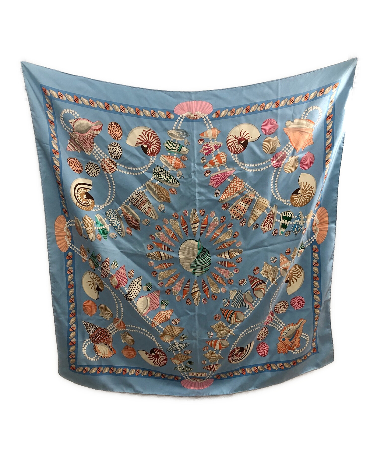 中古・古着通販】GUCCI (グッチ) シルクスカーフ スカイブルー