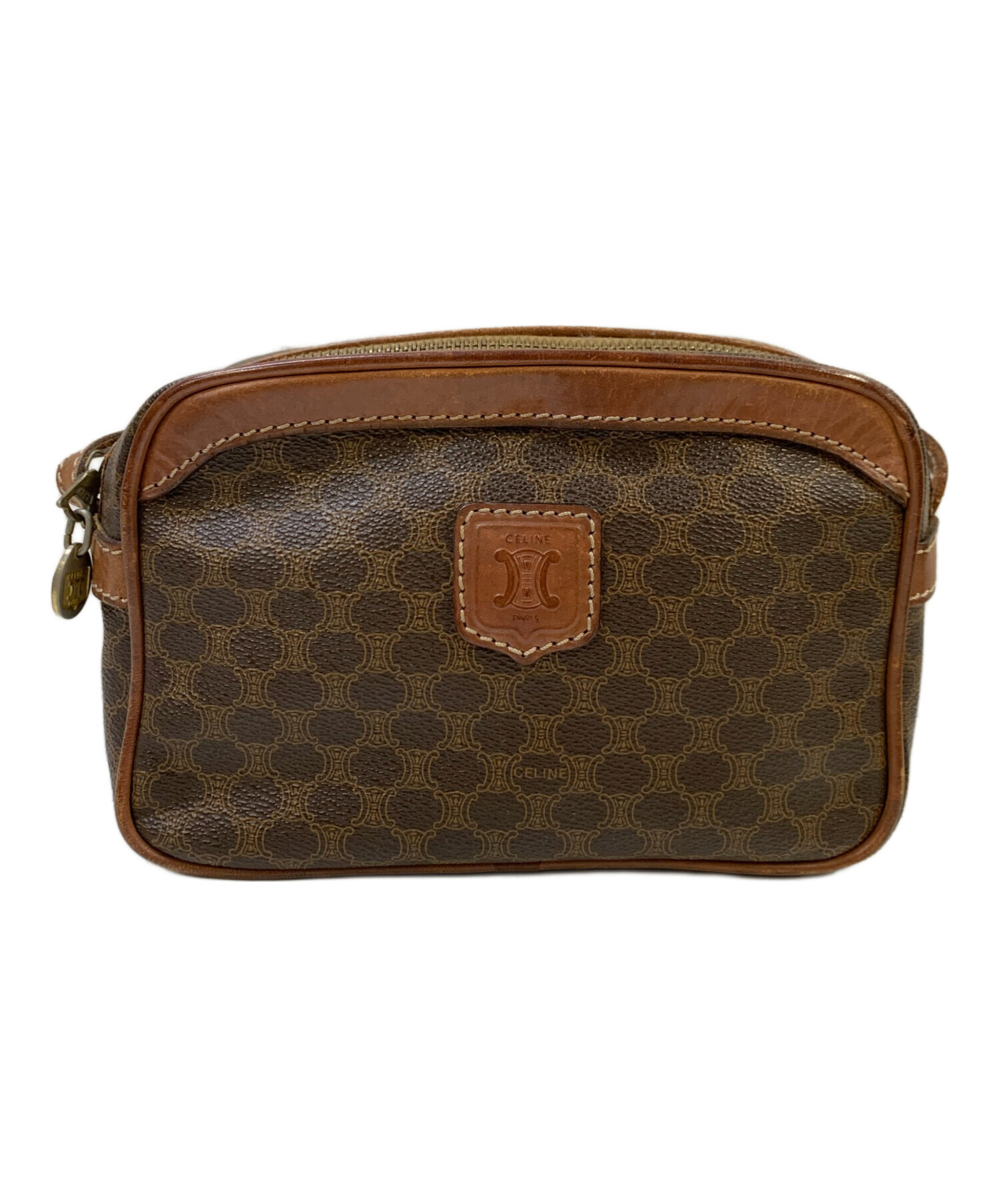 CELINE セリーヌ　ショルダーバッグ　マカダム　ブラウン　未使用 中古・古着通販】CELINE (セリーヌ) ミニショルダーバッグ マカダム