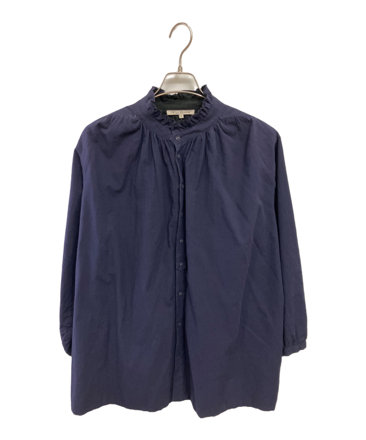 Vlas Blomme]Medium Linen フリル衿シャツ vlas blomme Soft linen