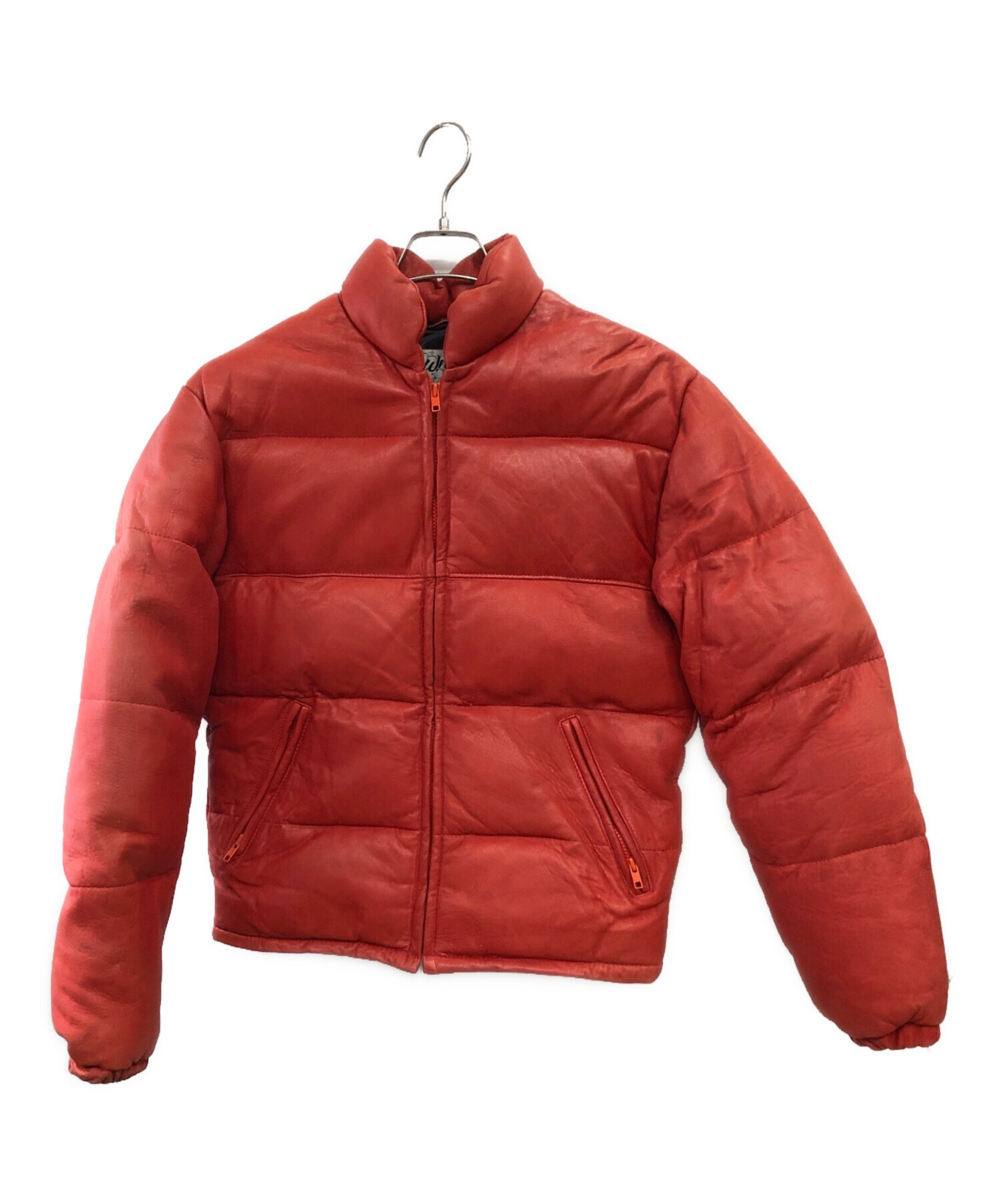 米国製】Schott レザー ライダースジャケット 赤茶 38 襟ボア 米国製