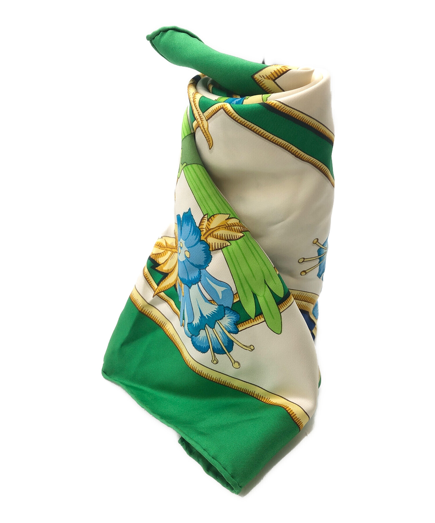 中古・古着通販】HERMES (エルメス) カレ90シルクスカーフ グリーン