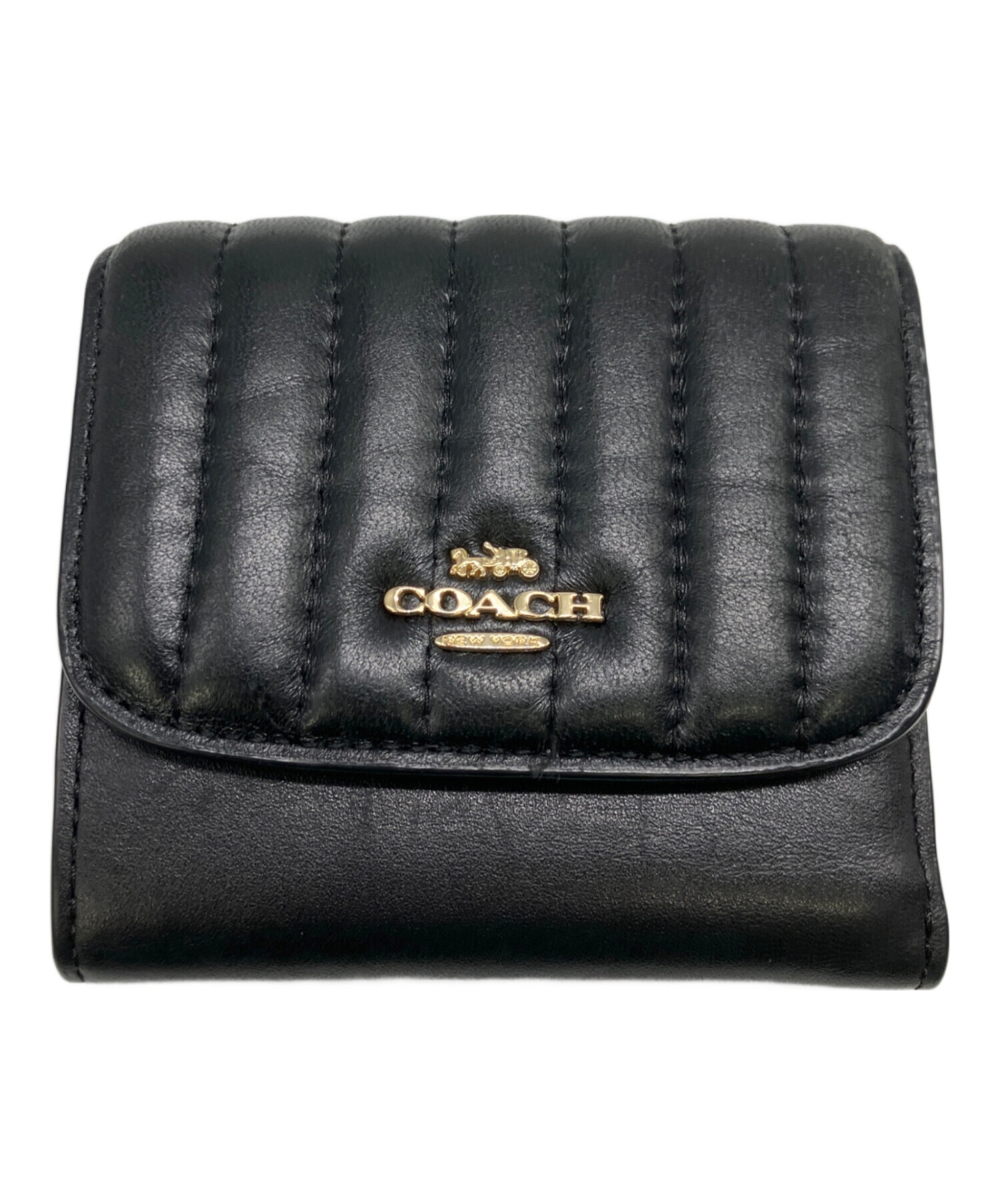 中古・古着通販】COACH (コーチ) 3つ折り財布 ブラック｜ブランド 