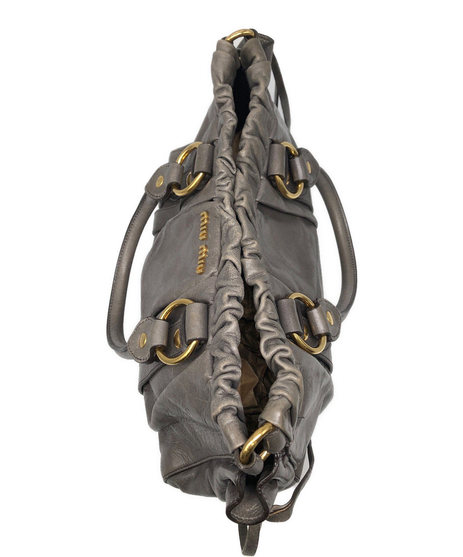 希少✨miumiu ヴィッテロルクス 2way トートバック カーキ系×グレー系 希少✨miumiu ヴィッテロルクス 2way トートバック カーキ系×グレー系