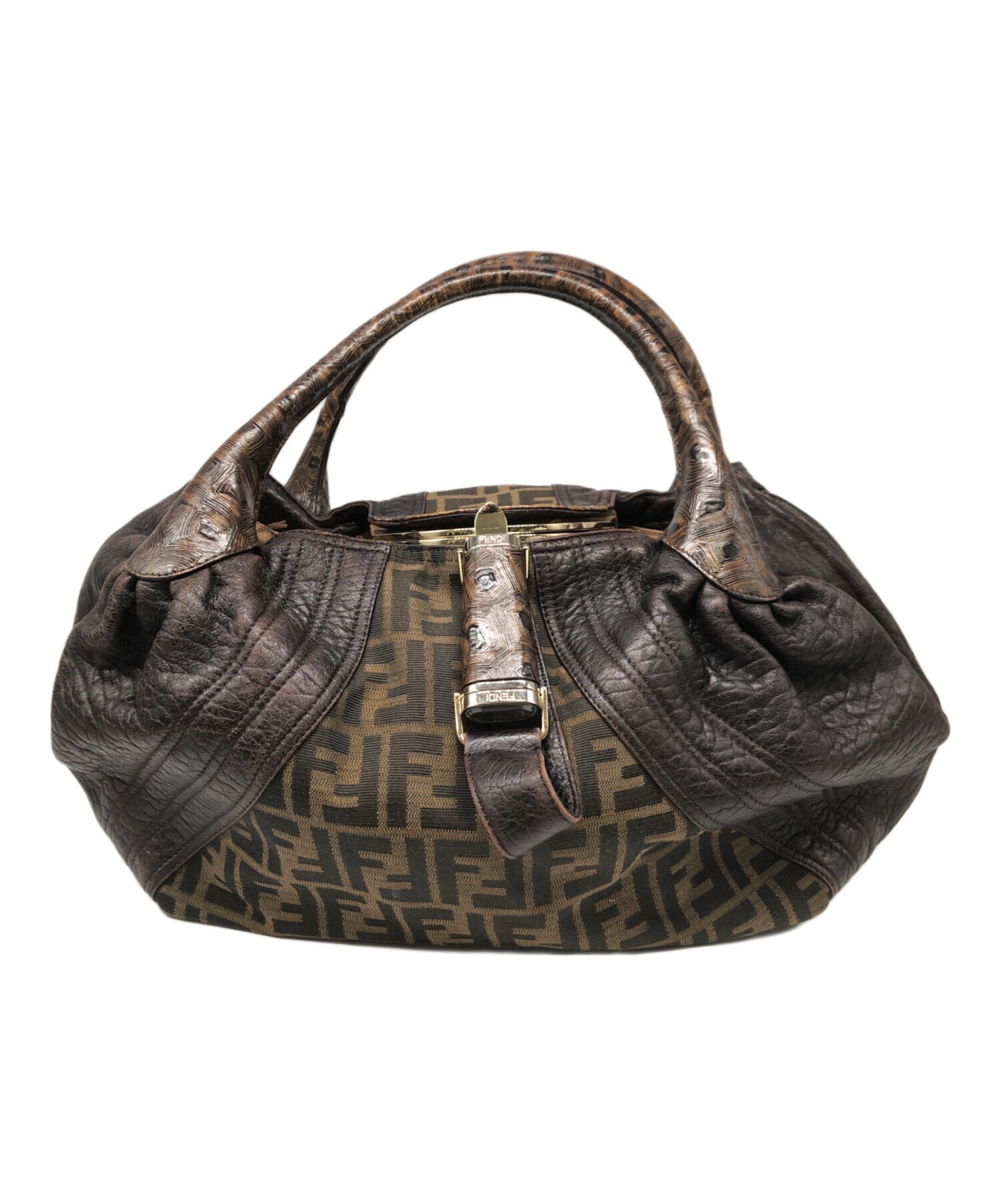 【正規品・未使用】フェンディ スパイバッグ レザー ズッカ 中古・古着通販】FENDI (フェンディ) スパイバッグ ズッカ×亀甲レザー