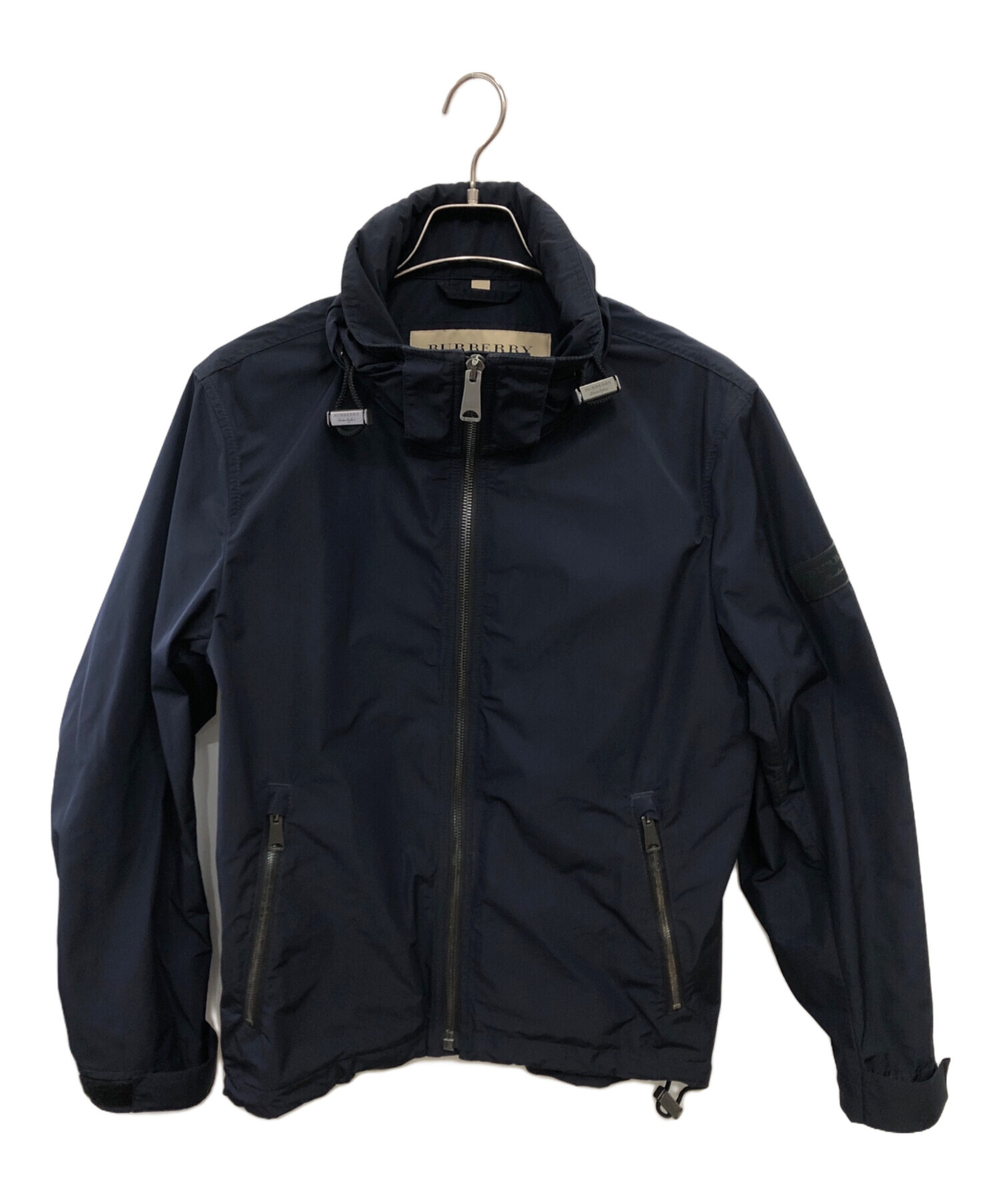 BURBERRY BLUE LABEL ナイロンジャケット パーカー ブラック 中古・古着通販】BURBERRY (バーバリー) ナイロンジャケット