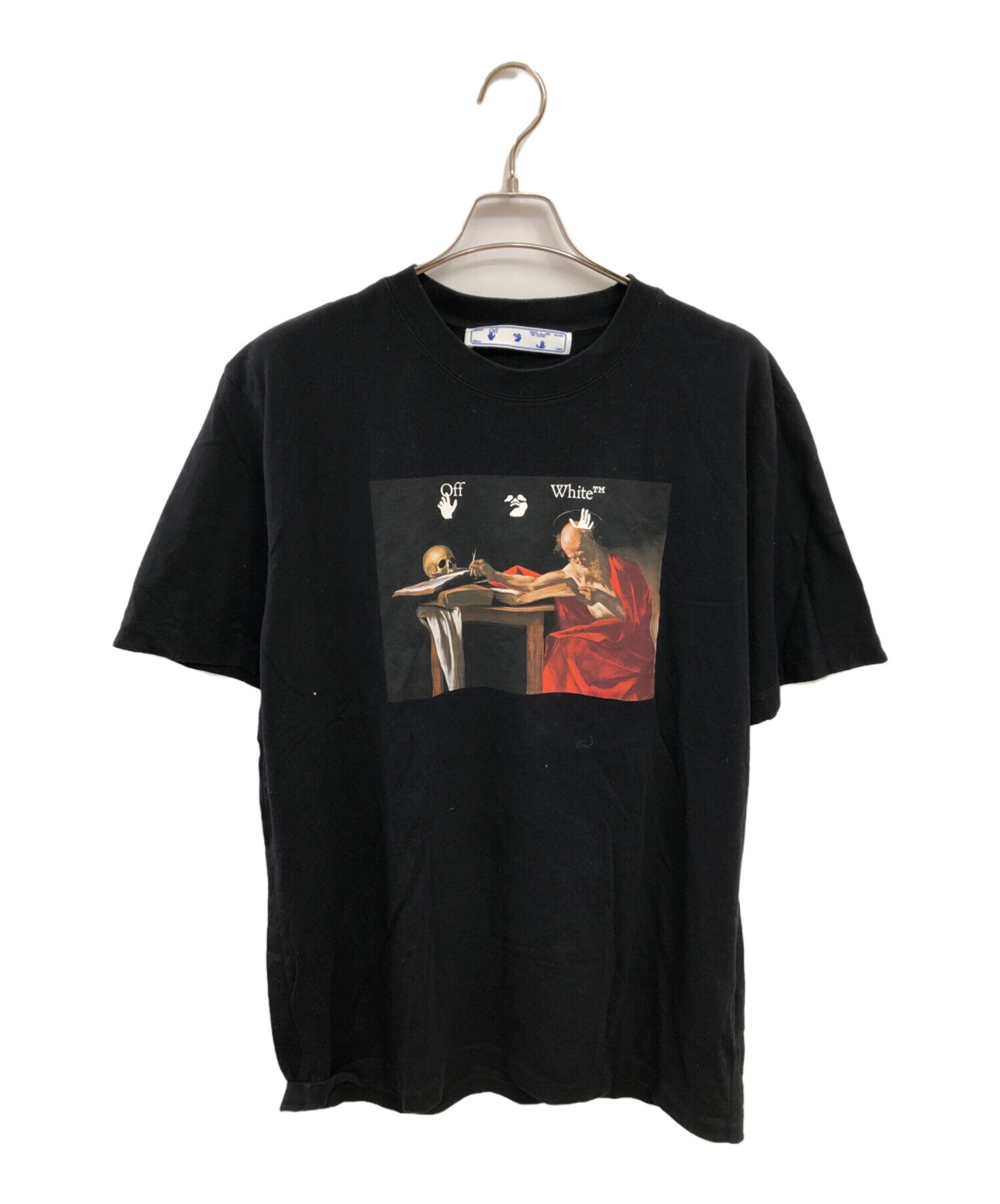 off-white オフホワイト　16ssカラヴァッジョTシャツ オフホワイト Tシャツ メンズ 正規品 OFF-WHITE 半袖Tシャツ バック