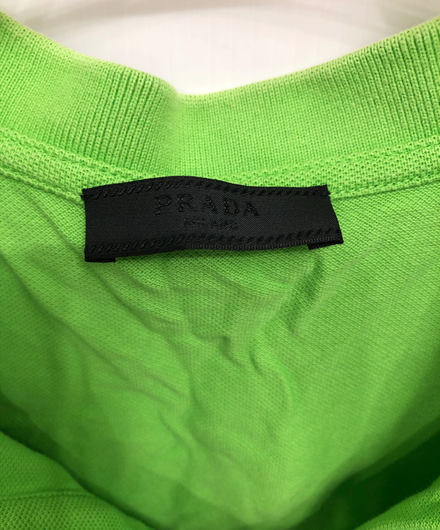 中古・古着通販】PRADA (プラダ) ポロシャツ 黄緑 サイズ:XXL
