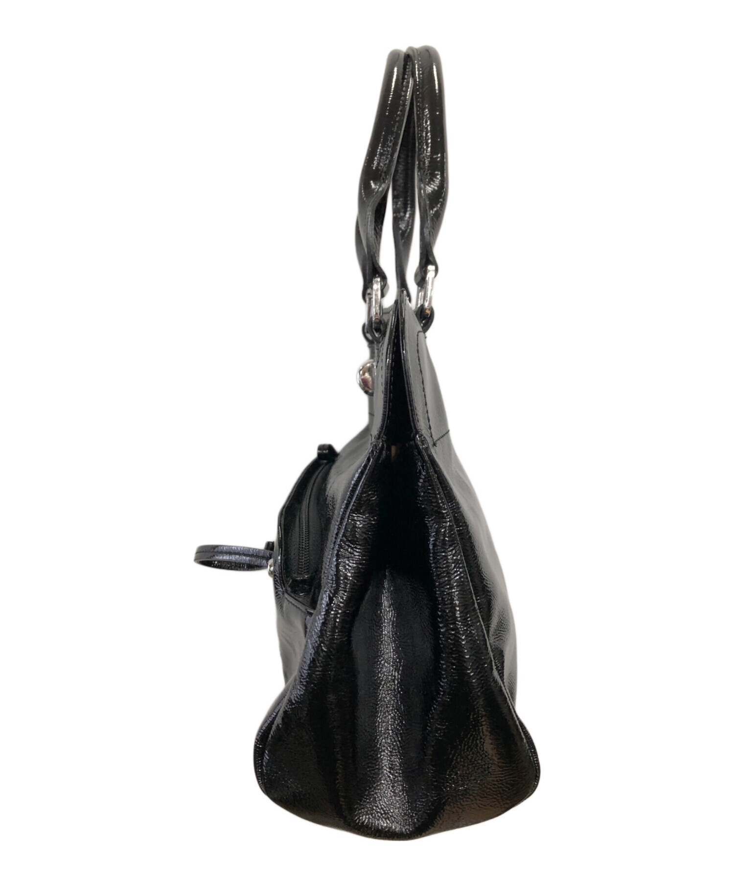 中古・古着通販】LONGCHAMP (ロンシャン) エナメル2ウェイバッグ 中古・古着通販】LONGCHAMP (ロンシャン) エナメル2ウェイバッグ