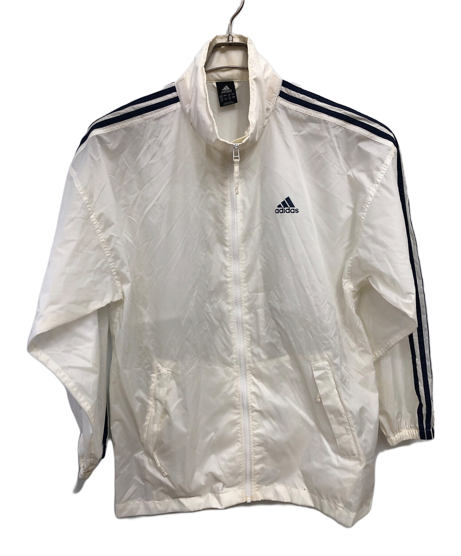 adidas フード付きナイロンジャケット ホワイト 中古・古着通販】adidas (アディダス) ナイロンジャケット ホワイト