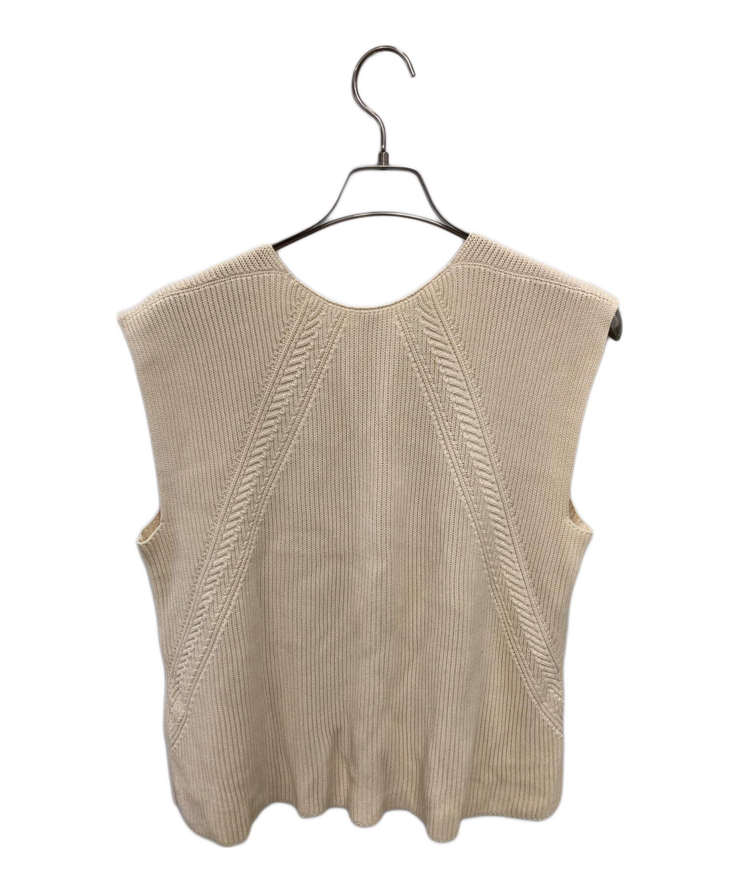 【美品】HERMES トップス　ノースリーブ 中古・古着通販】HERMES (エルメス) ハイゲージノースリーブニット