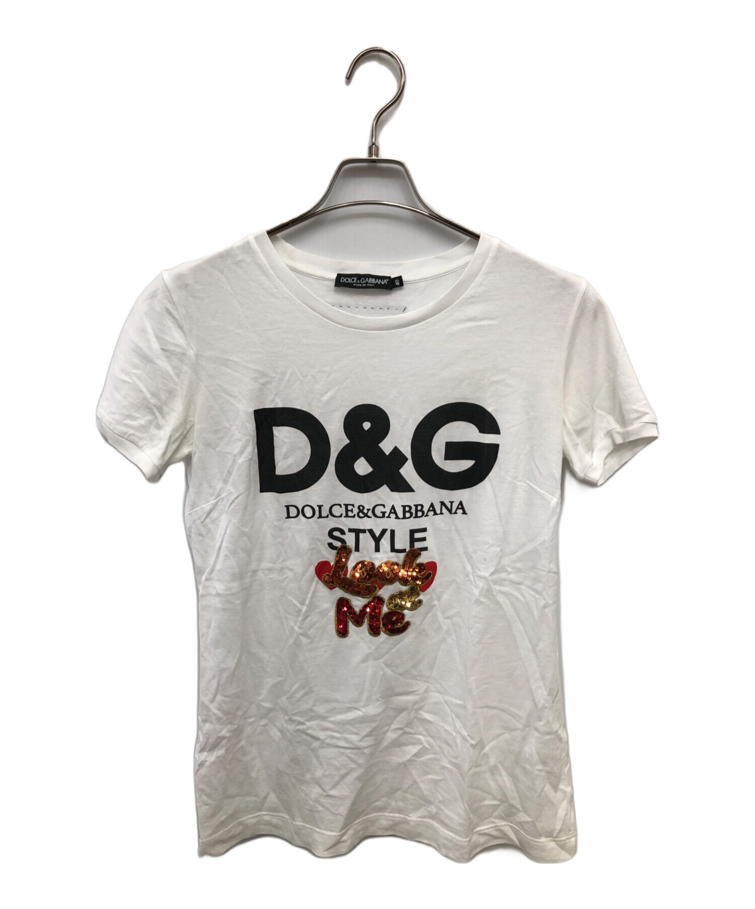 DOLCE&GABBANA ドルチェアンドガッバーナ 半袖Ｔシャツ サイズ36 クルーネック ロゴ ブランド古着【中古】20260313/RA8404 DOLCE&GABBANA - DOLCE&GABBANA ドルチェアンドガッバーナ 半袖T