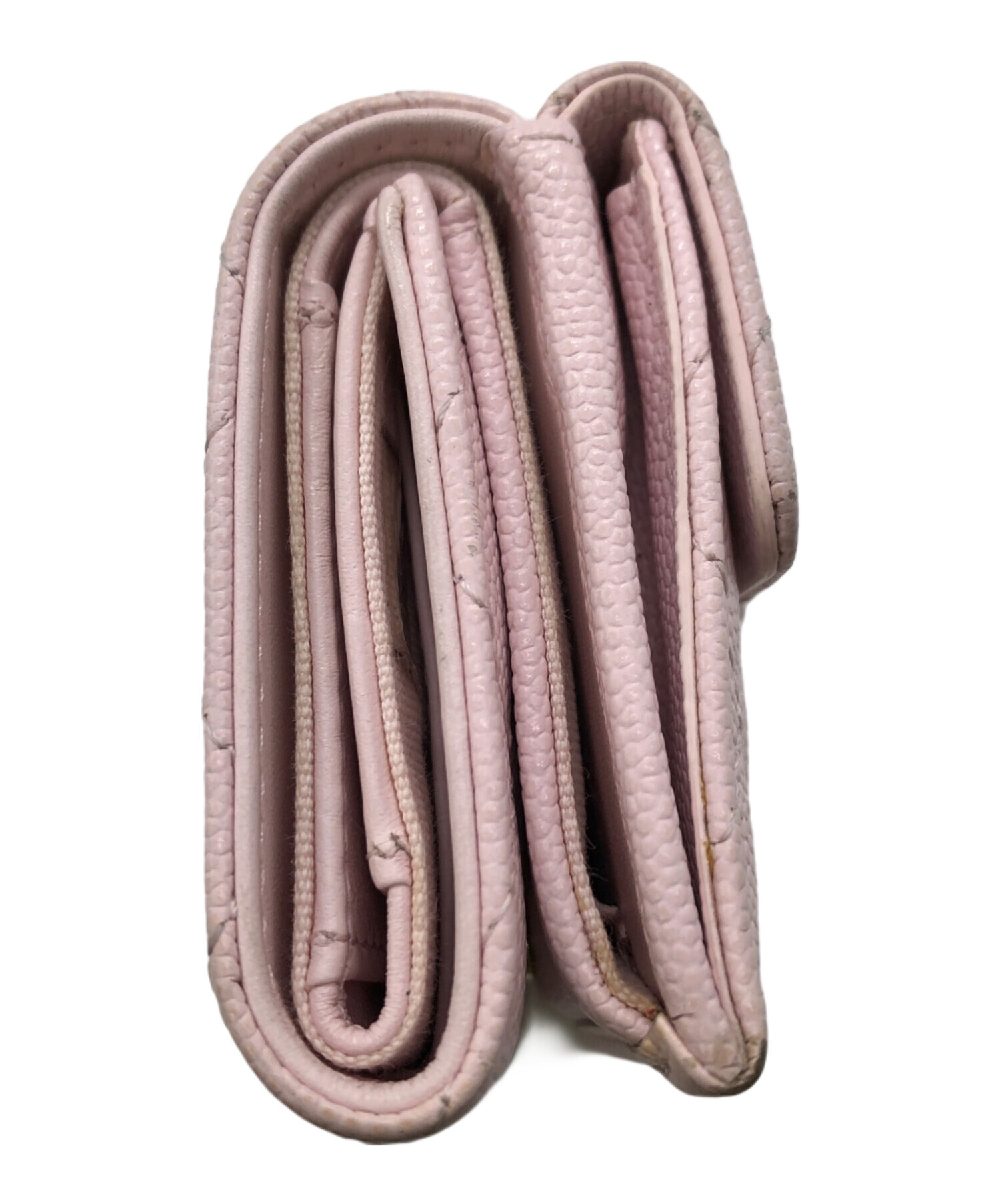 53＊CHANEL　シャネル　マトラッセ　キャビアスキン　コンパクト　ウォレット シャネル マトラッセ キャビアスキン コンパクトウォレット L字