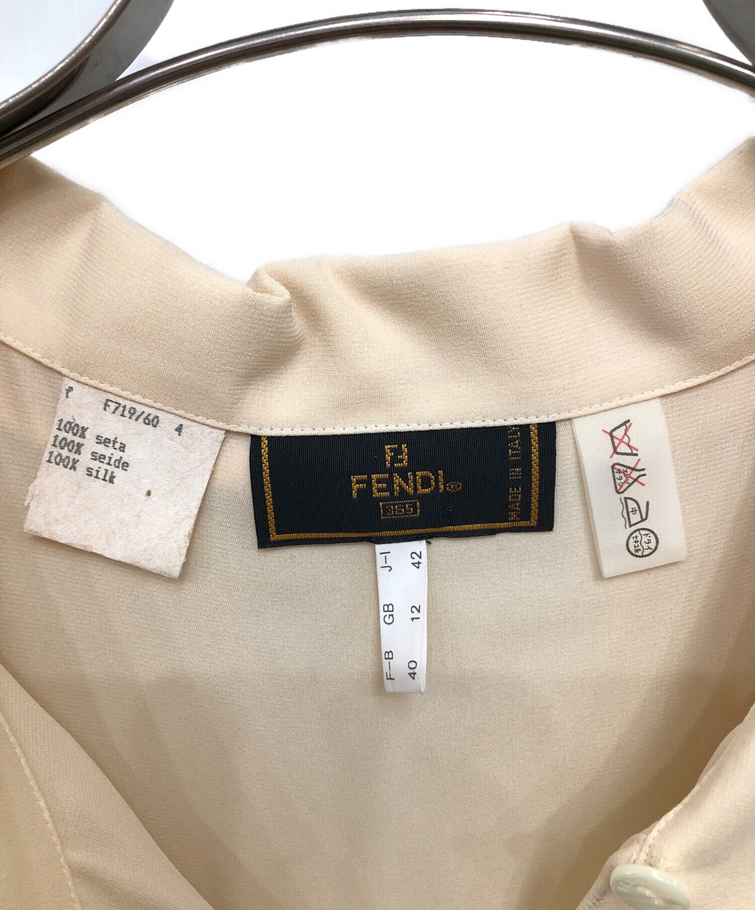中古・古着通販】FENDI (フェンディ) SILK S/S BLOUSE／シルク半袖