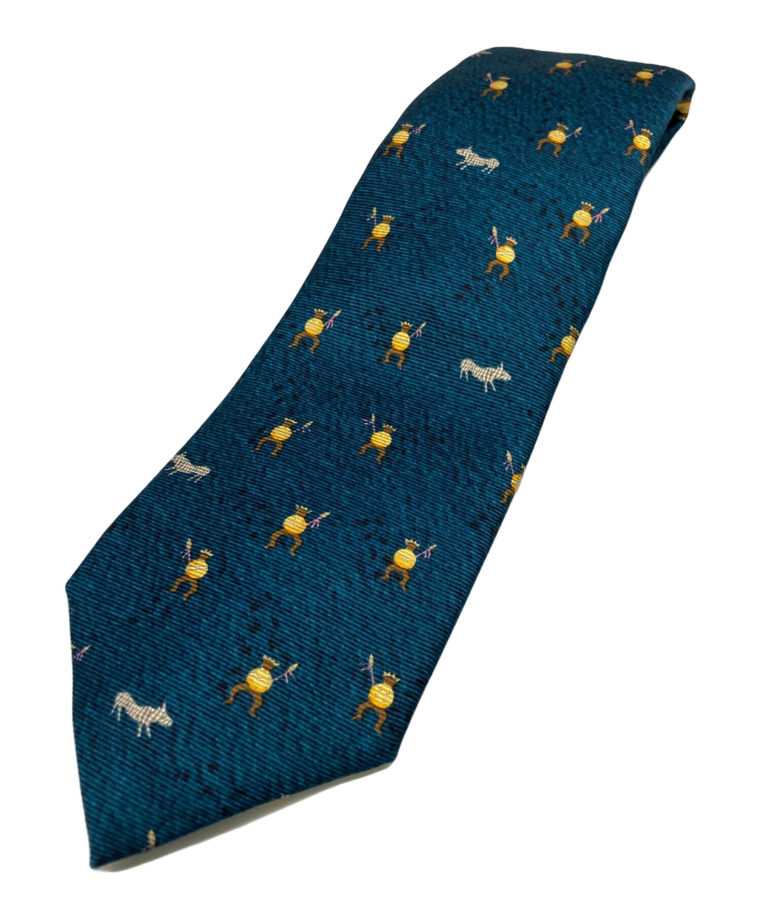 BVLGARIネイビー ロゴ入りネクタイ BVLGARI ブルガリ セッテピエゲ