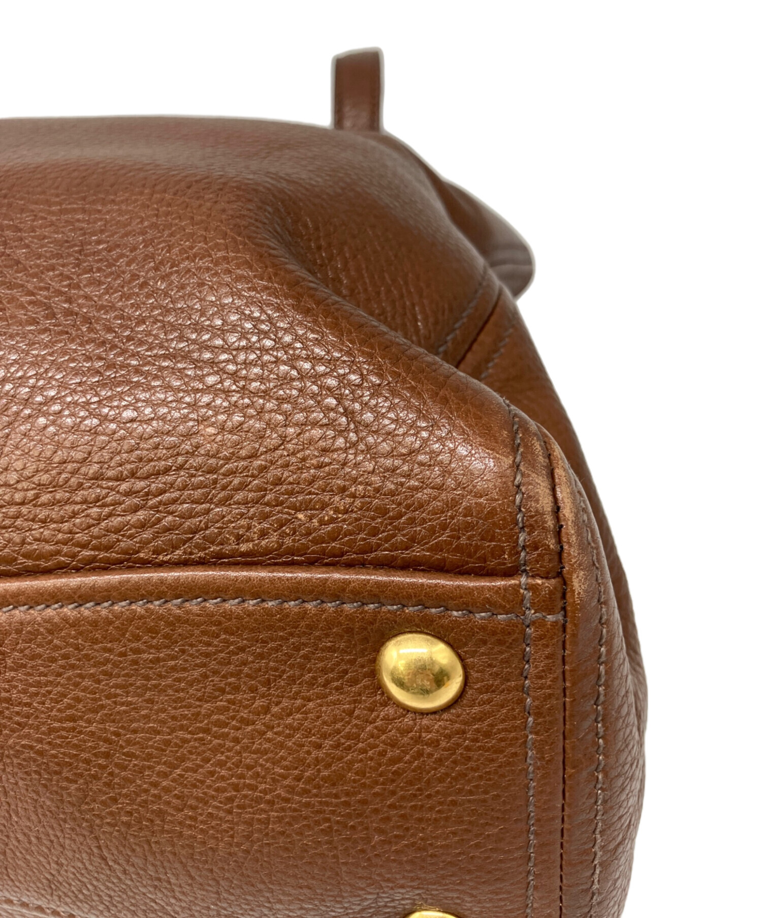 ララ　ミュウミュウ ブラウンレザー y2k ハンドバッグ 2WAY ララ様専用 ミュウミュウ ブラウンレザー y2k ハンドバッグ 2WAY