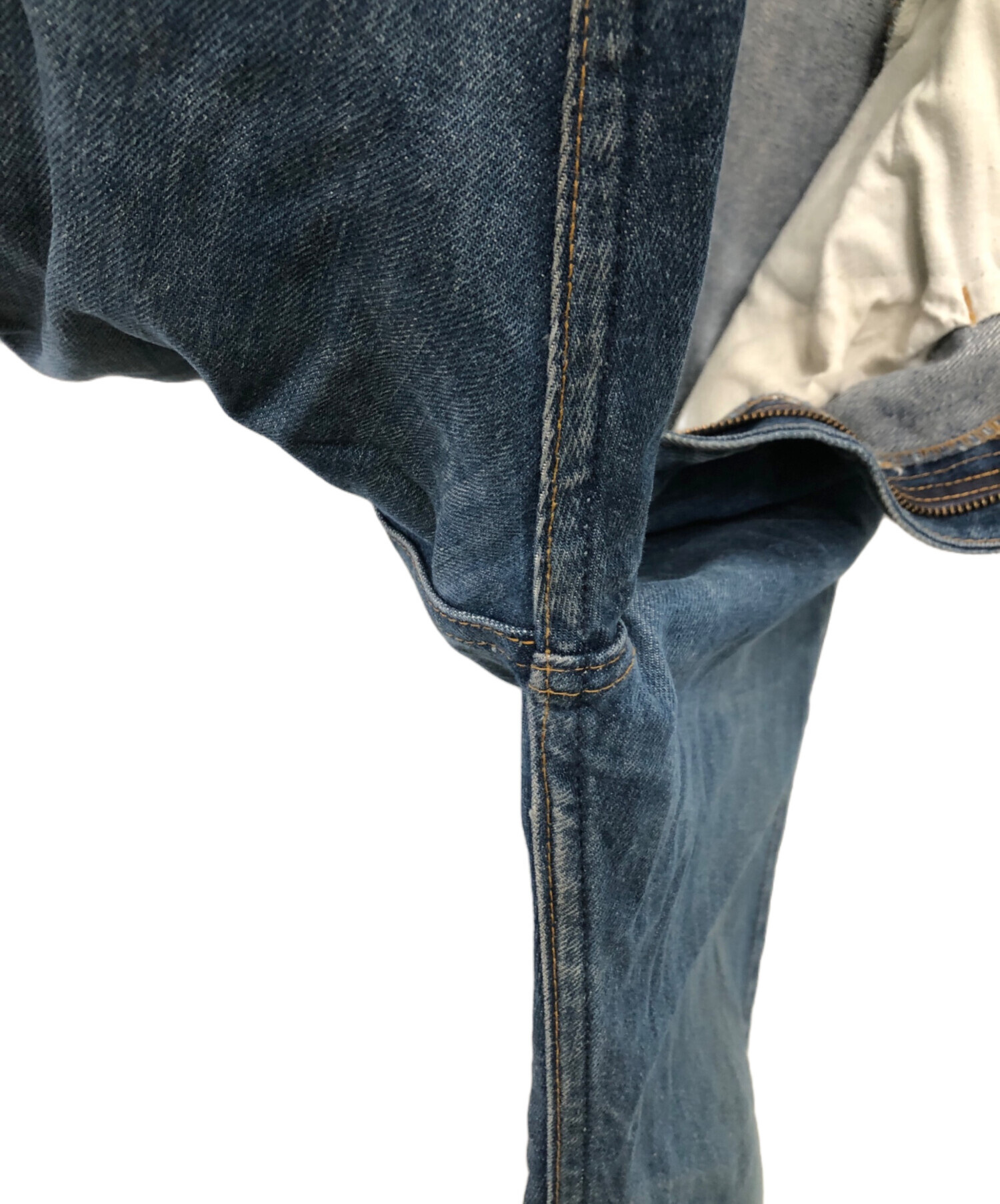 70's LEVI'S 505 内股シングル　デニムパンツ　W31 80s Levi's 505 0217 デニムパンツ 31×30 黒カン 内股シングル 裾チェ