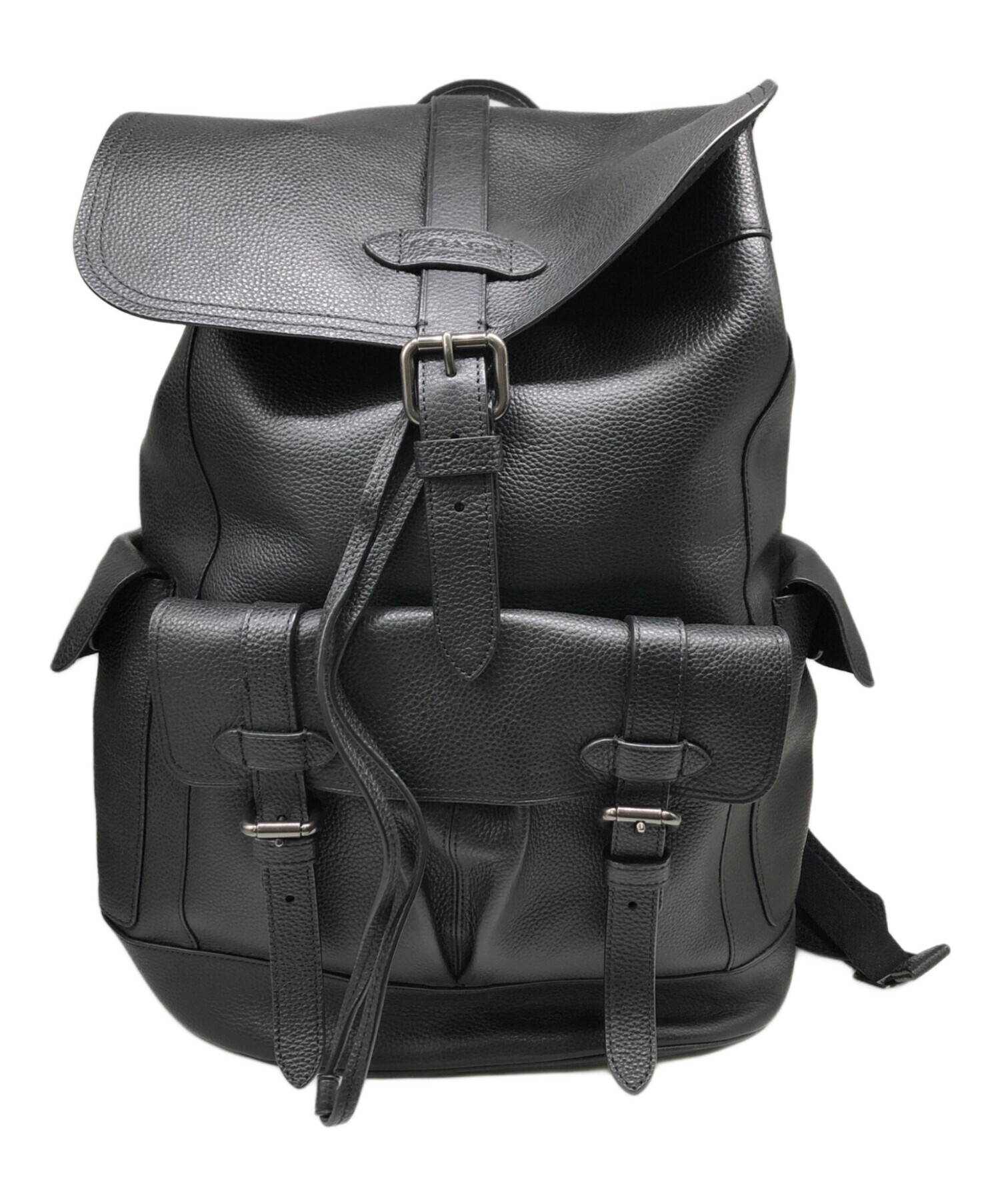 コーチ COACH ハドソン ブラック レザー バックパック 中古・古着通販】COACH (コーチ) ハドソン レザーバックパック／HUDSON