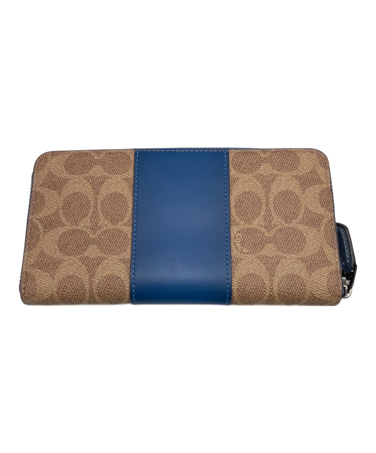 中古・古着通販】COACH (コーチ) 長財布 ベージュ×ブルー｜ブランド