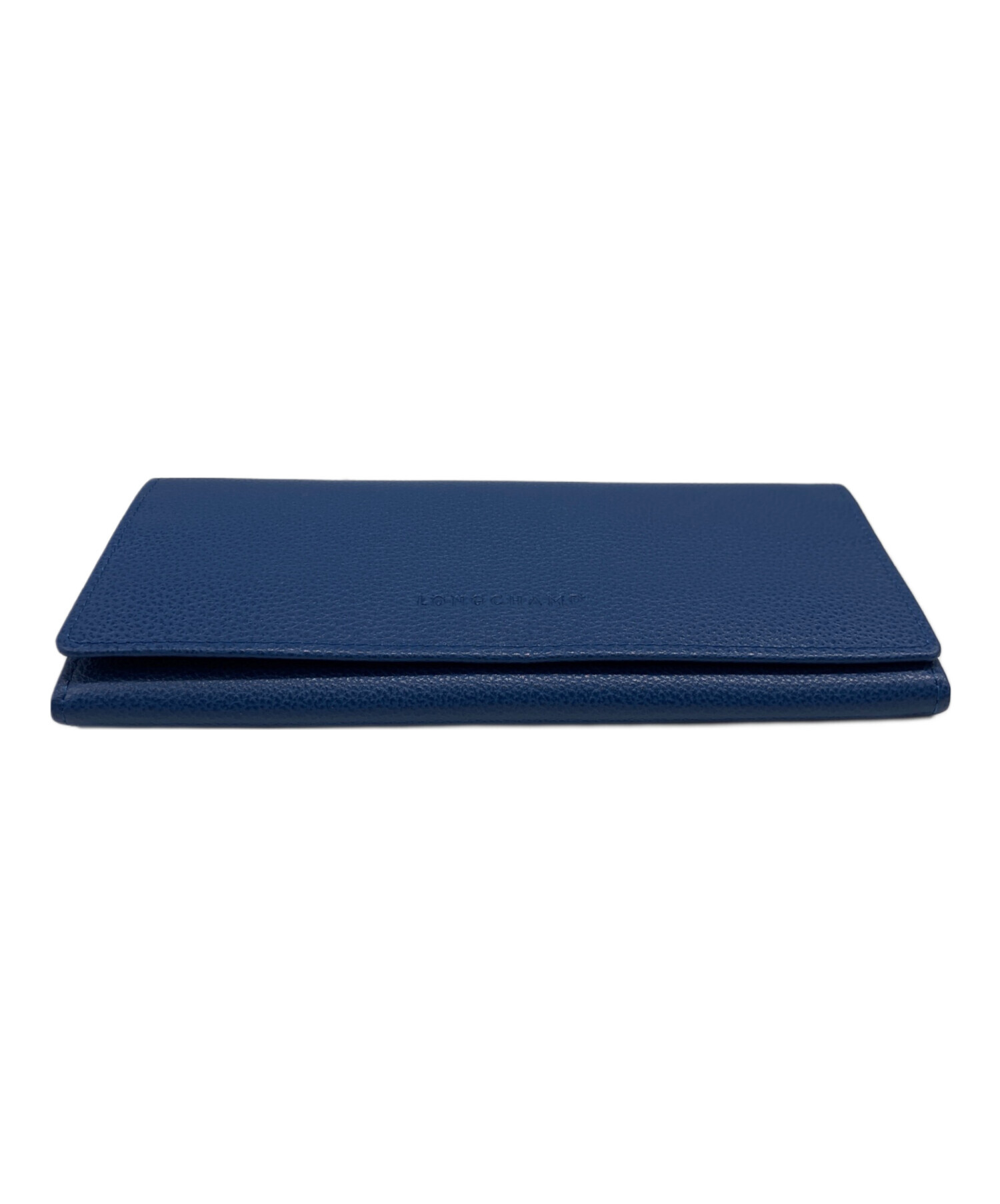 未使用品❗️　LONGCHAMP　ロンシャン　シルバー金具　レザー　折り財布 中古・古着通販】LONGCHAMP (ロンシャン) 長財布 ブルー