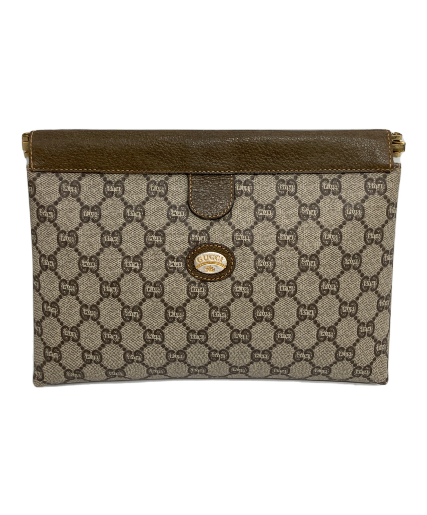 GUCCI グッチ プラス セカンドバック  GUCCI PLUS(グッチプラス) ⁄ セカンドバッグ⁄レザー⁄BEG⁄総柄 | 中古品