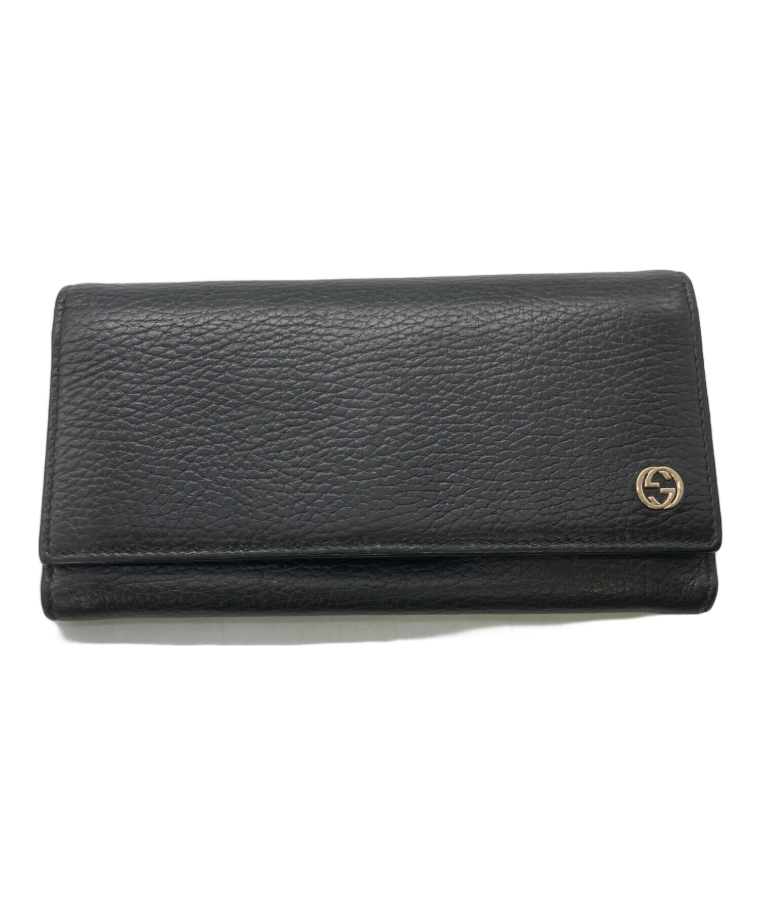 極美品】GUCCI インターロッキングGコンチネンタルウォレット 長財布 黒