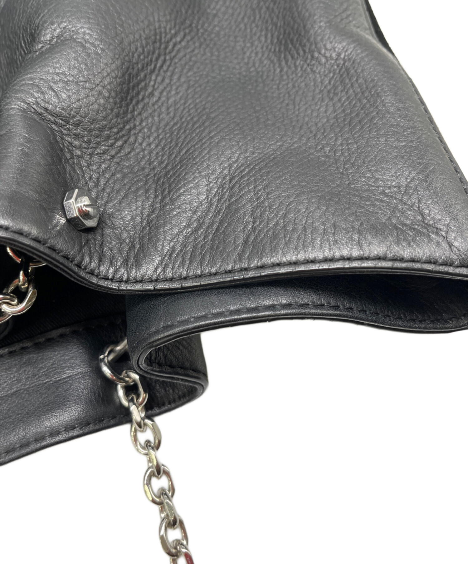 DIESEL トートバッグ チェーンハンドル レザー ブラック 3WAY DIESEL