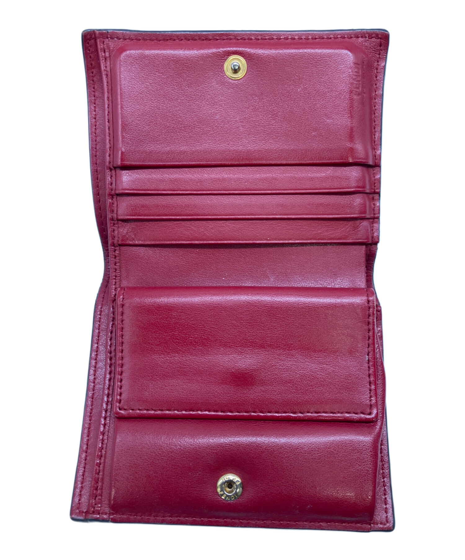中古・古着通販】FENDI (フェンディ) 2つ折り財布 レッド｜ブランド 