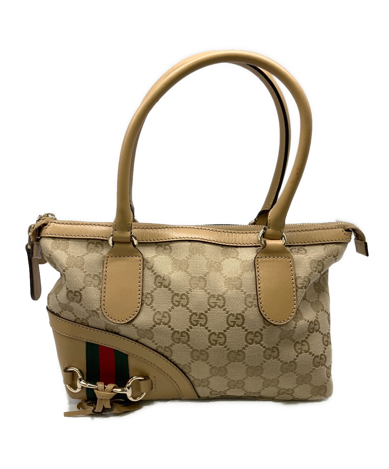 中古・古着通販】GUCCI (グッチ) ハンドバッグ ベージュ｜ブランド