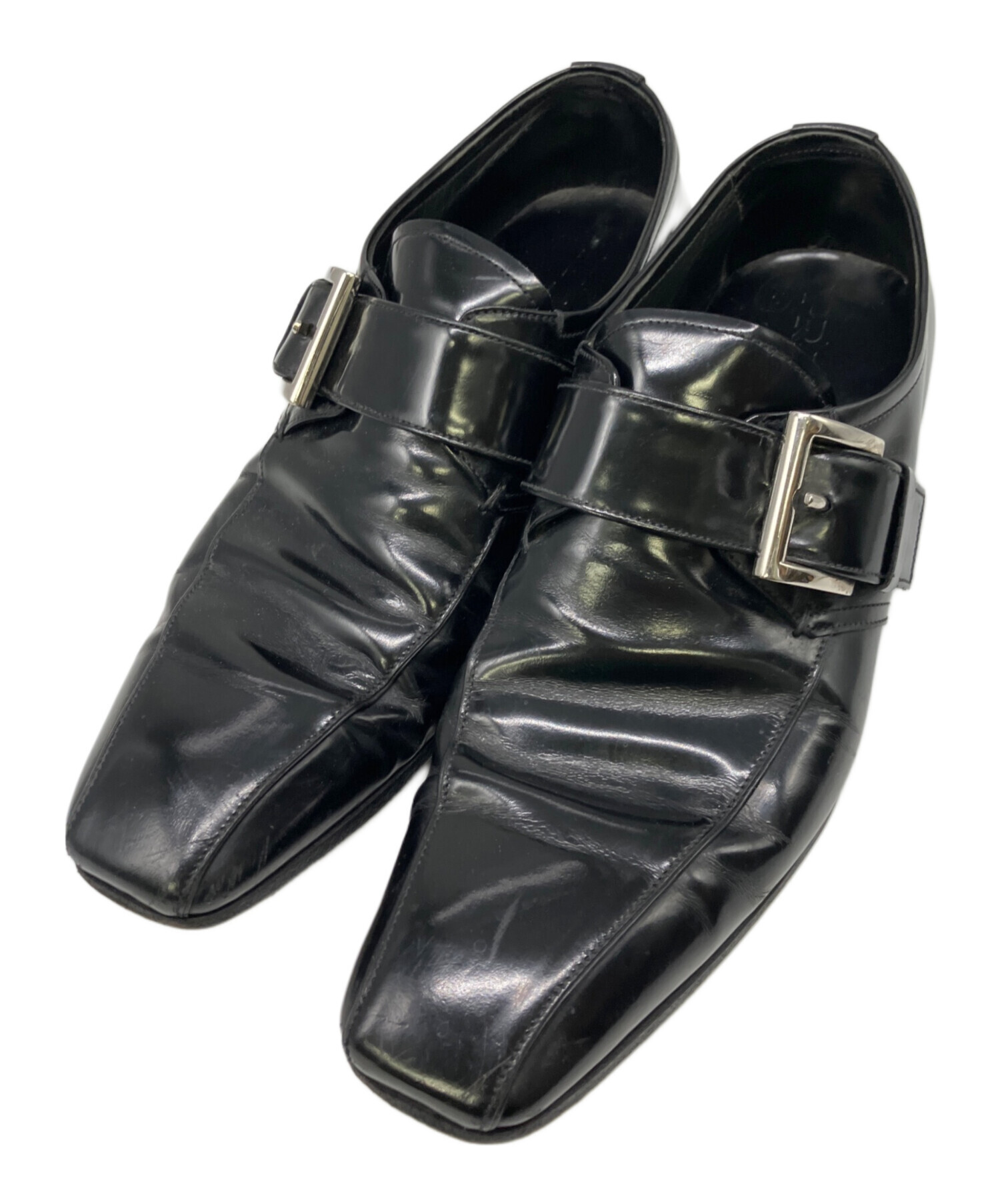 PRADA プラダ レザーシューズ ブラック 中古・古着通販】PRADA (プラダ) レザーシューズ ブラック サイズ:7