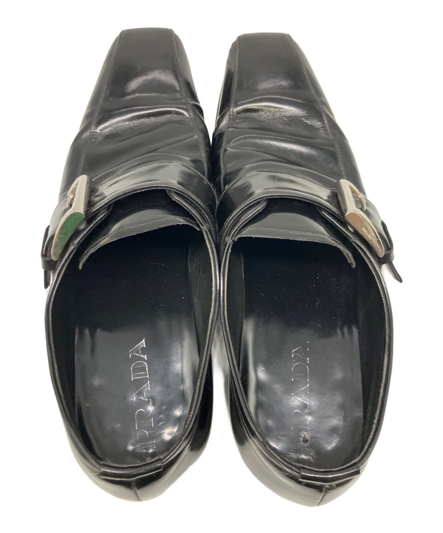 中古・古着通販】PRADA (プラダ) レザーシューズ ブラック サイズ:7