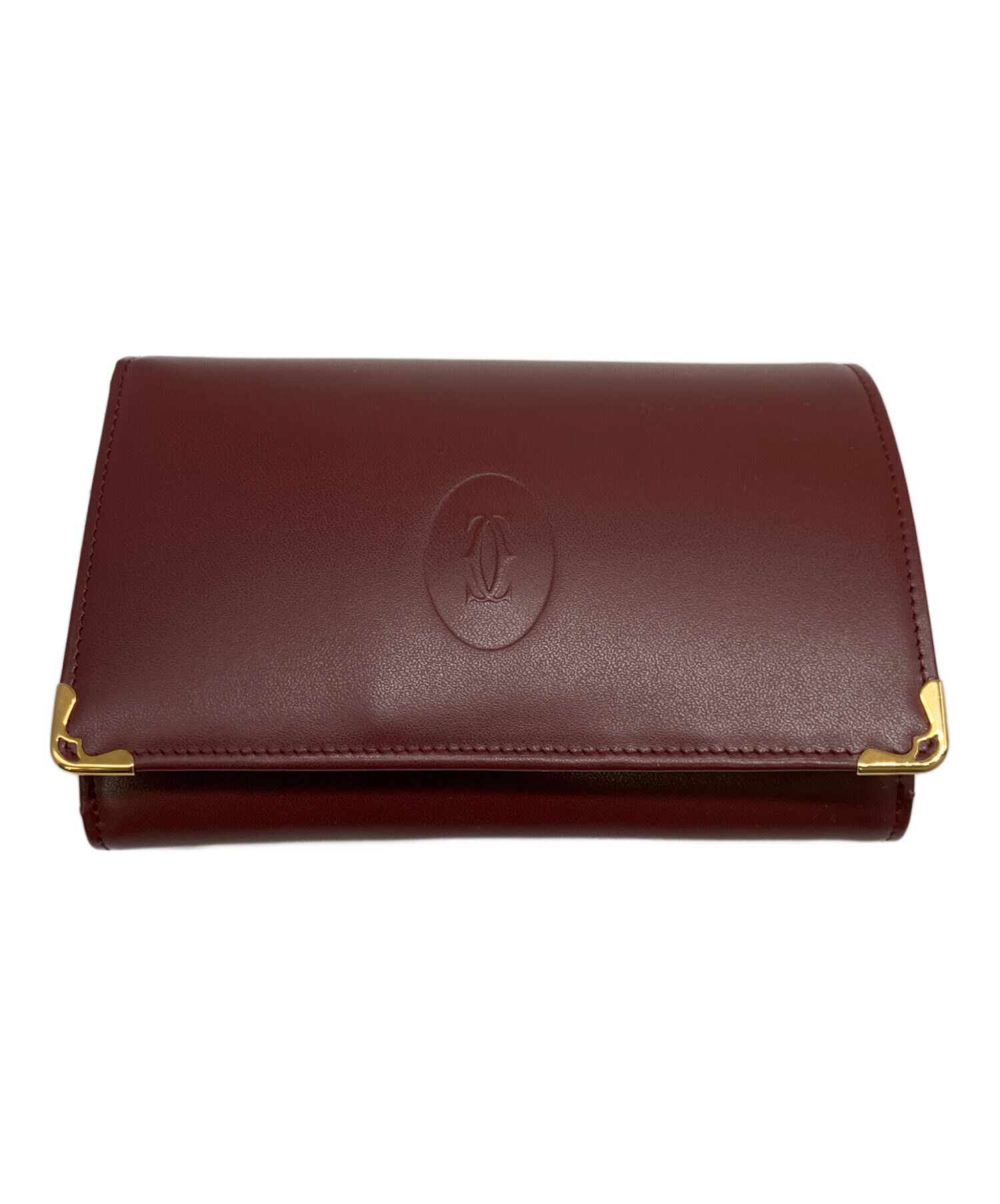 中古・古着通販】Cartier (カルティエ) 2つ折り財布 レッド｜ブランド 