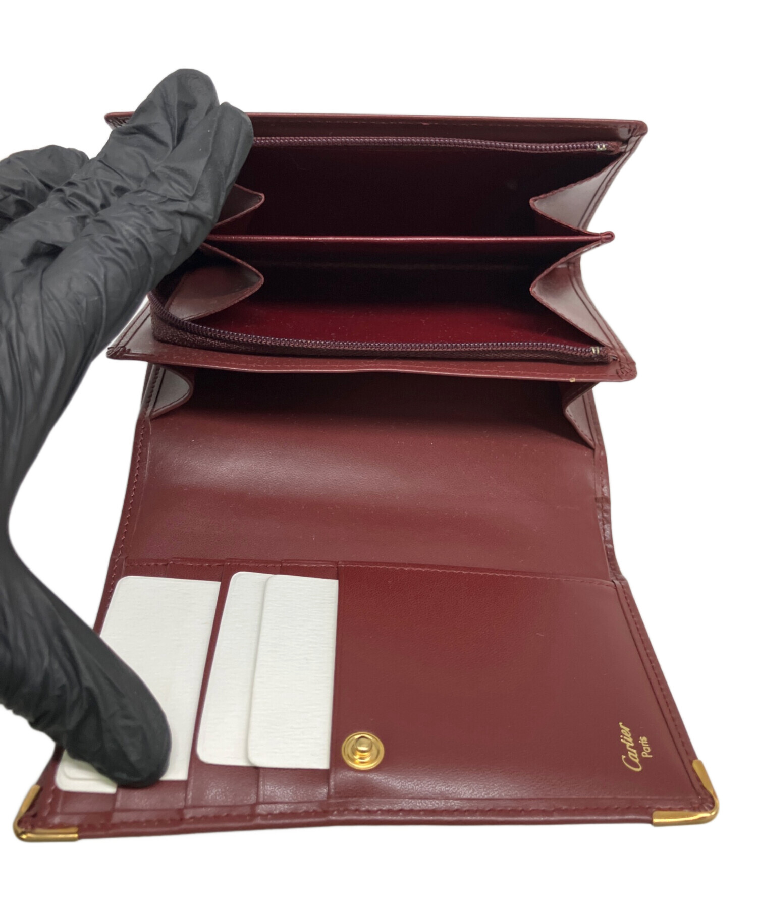 中古・古着通販】Cartier (カルティエ) 2つ折り財布 レッド｜ブランド