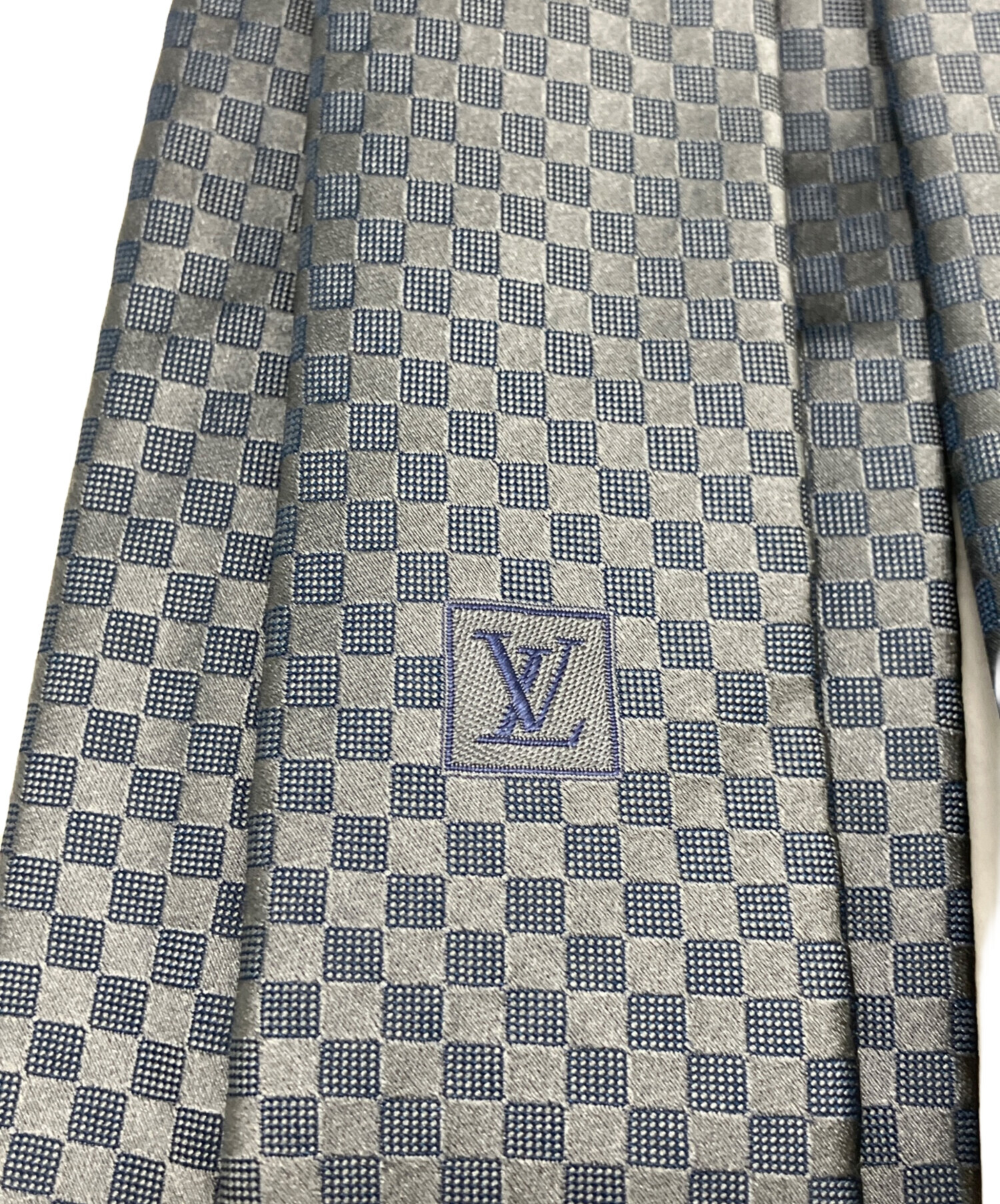 【未使用】LOUIS VUITTON ネクタイ ネイビー チェック柄 中古・古着通販】LOUIS VUITTON (ルイ ヴィトン) ネクタイ