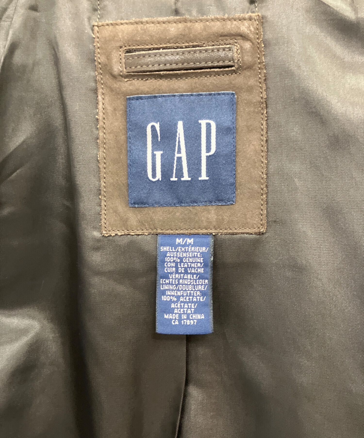 中古・古着通販】GAP (ギャップ) レザージャケット ブラウン サイズ:M