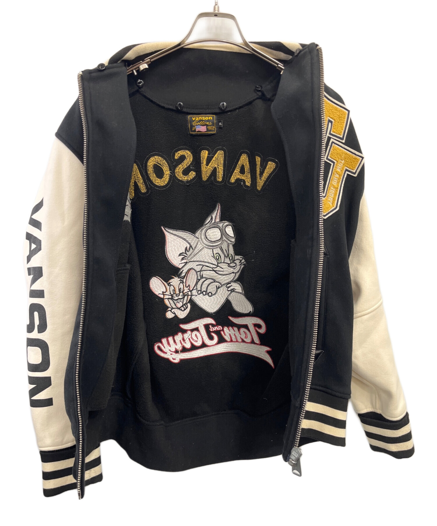 古着）VANSON メルトンスタジャン サイズ:XL 古着）VANSON メルトン