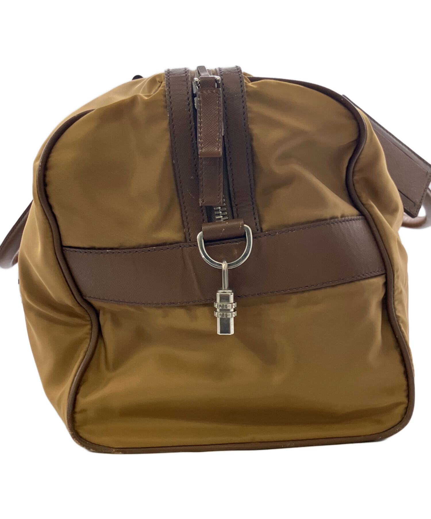 PRADA プラダ ボストンバッグ ベージュ/ブラウン 中古・古着通販】PRADA (プラダ) ボストンバッグ ブラウン｜ブランド