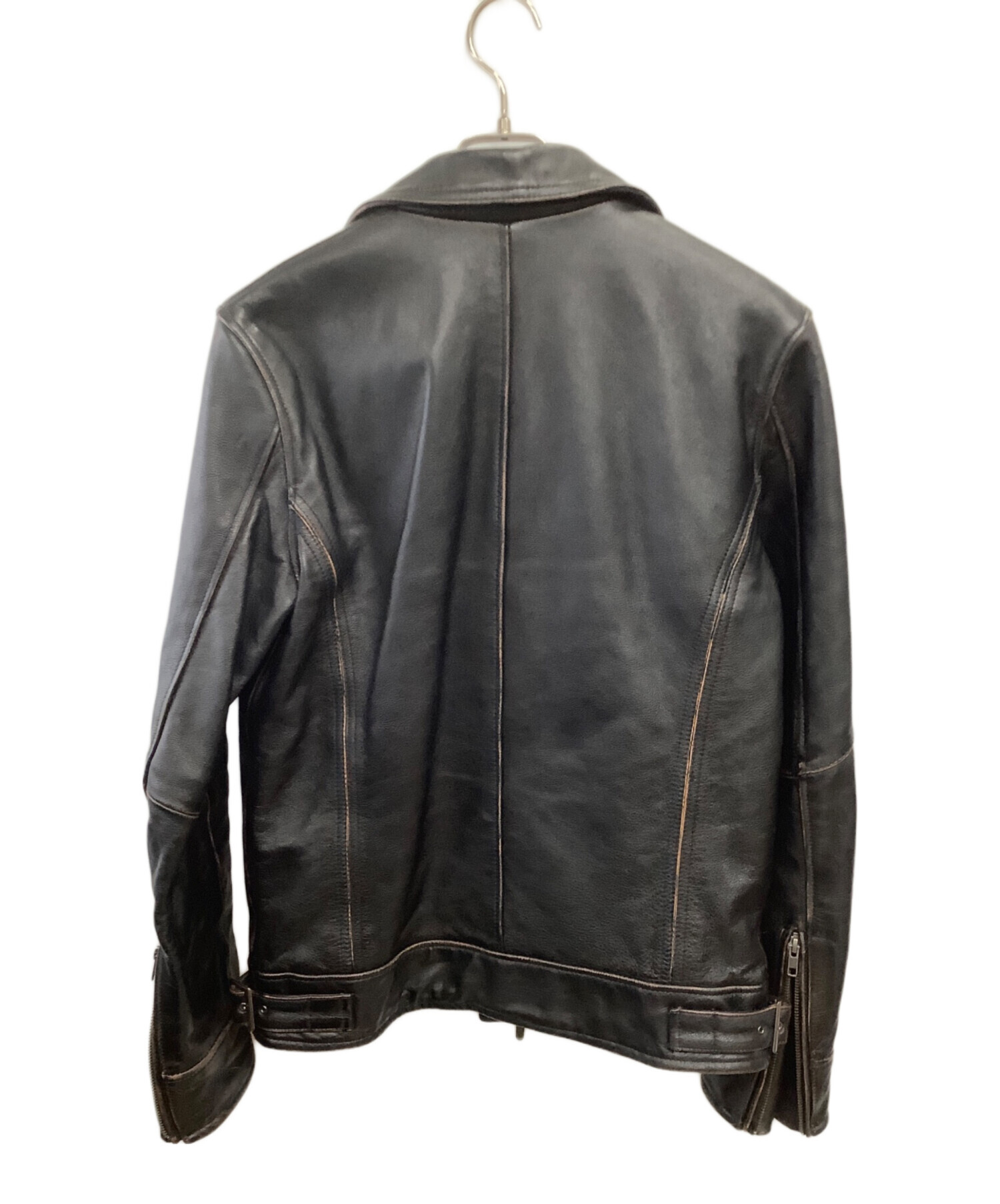 JACKROSE ブラック ダブルライダースジャケット サイズ4 中古・古着通販】JACKROSE (ジャックローズ) ダブルライダース