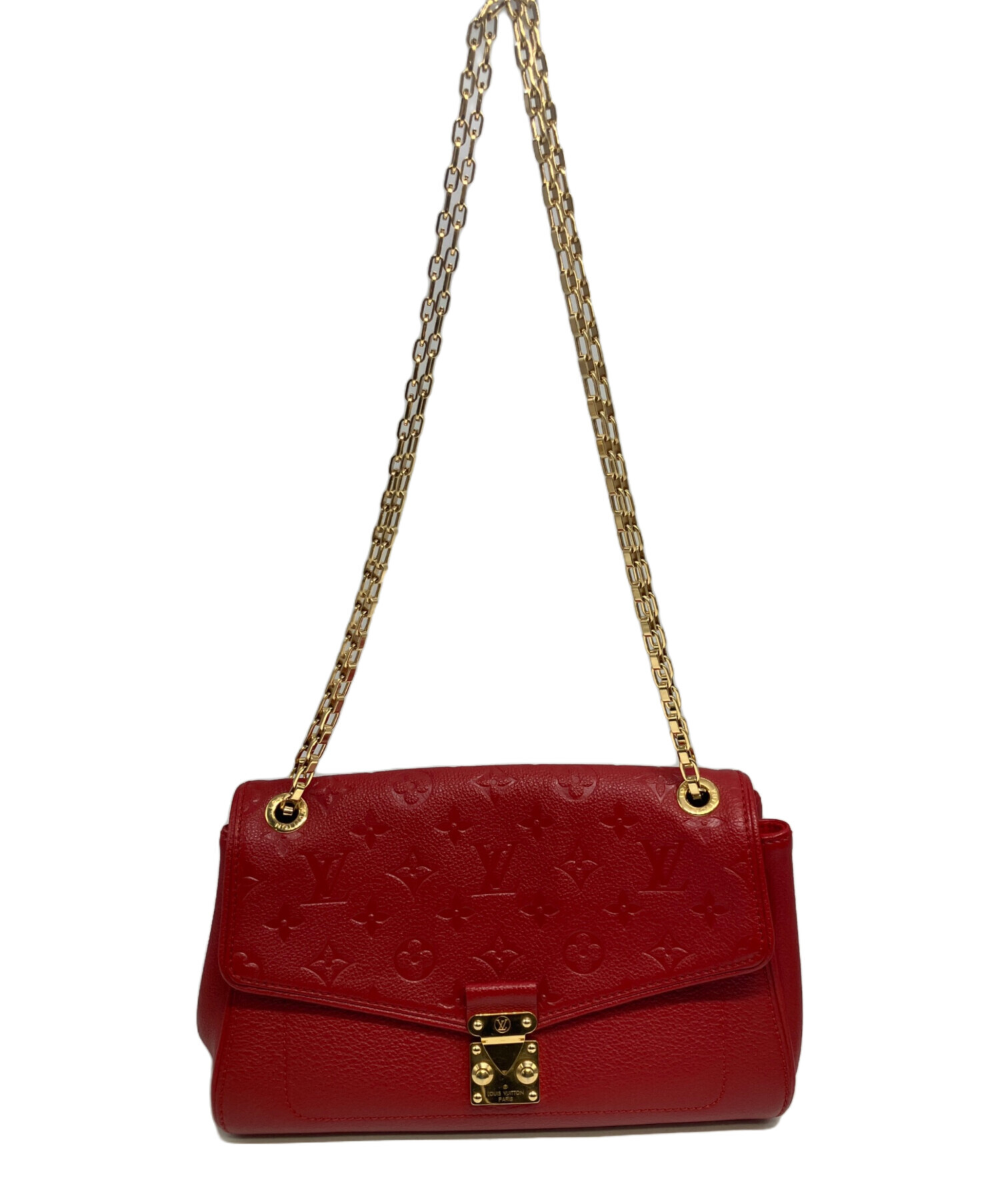 Louis Vuitton レッドショルダーバッグ 中古・古着通販】LOUIS VUITTON (ルイ ヴィトン) チェーンショルダー
