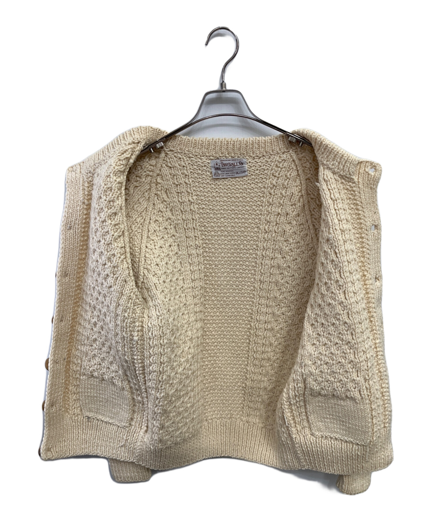 INVERALLAN インバーアラン　アイボリー ケーブルニットカーディガン INVERALLAN（インバーアラン）｜【SALE】INVERALLAN（インバーアラン