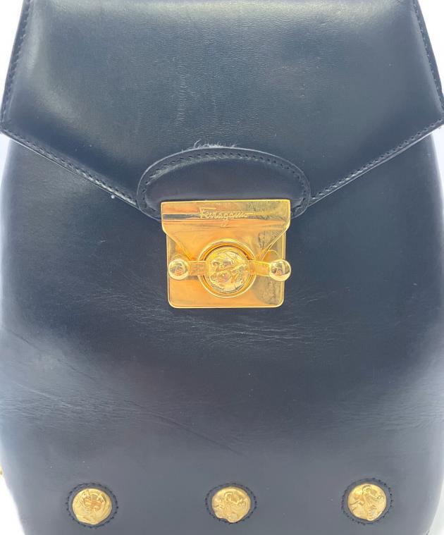 Salvatore Ferragamo フェラガモ ミニ リュック 新品未使用Ferragamoフェラガモ ミニリュック バック オールレザー 黒