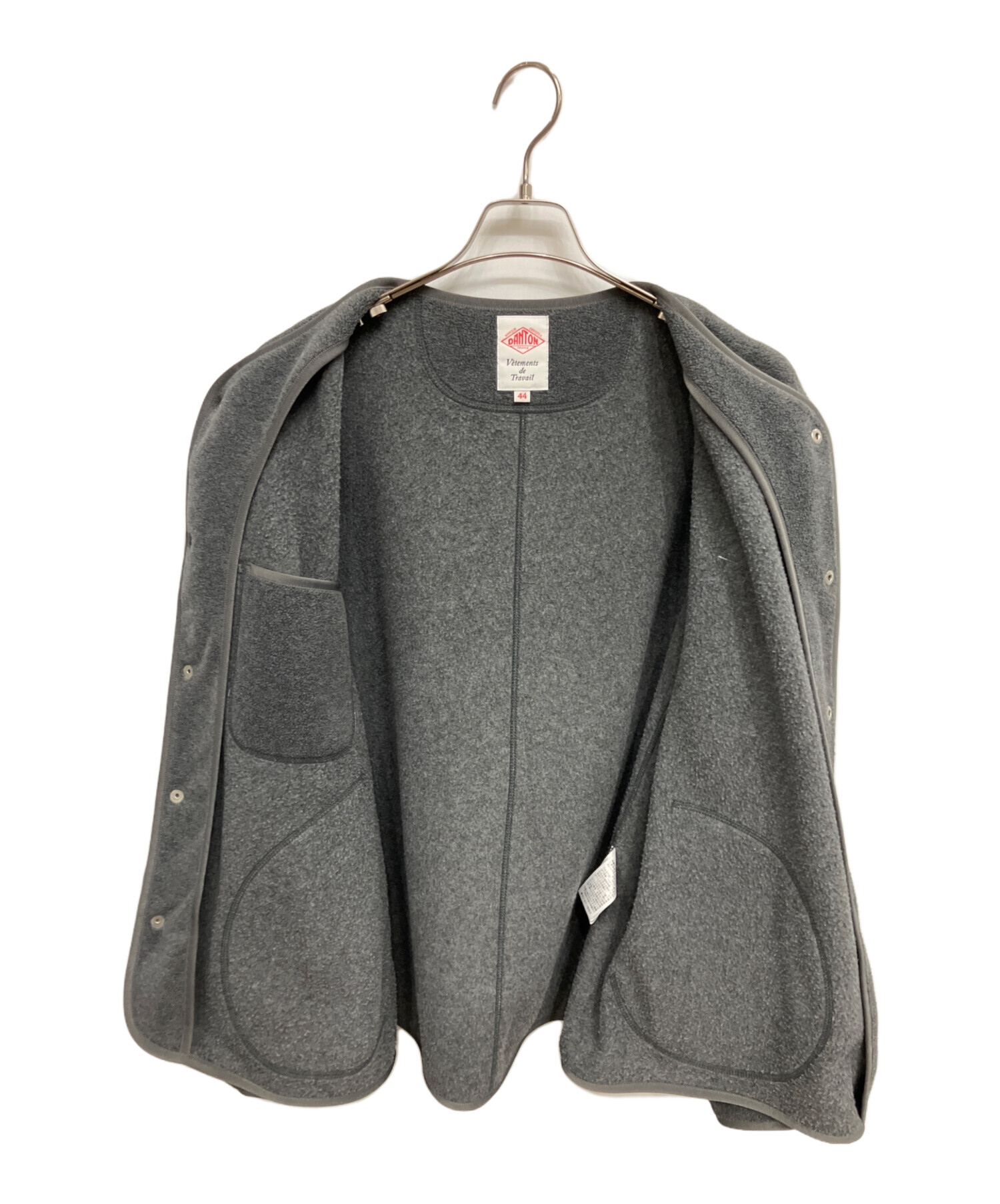 本日限り値下げ中【DANTON】FLEECE COLLARLESS JACKET 中古・古着通販】DANTON (ダントン) FLEECE COLLARLESS JACKET