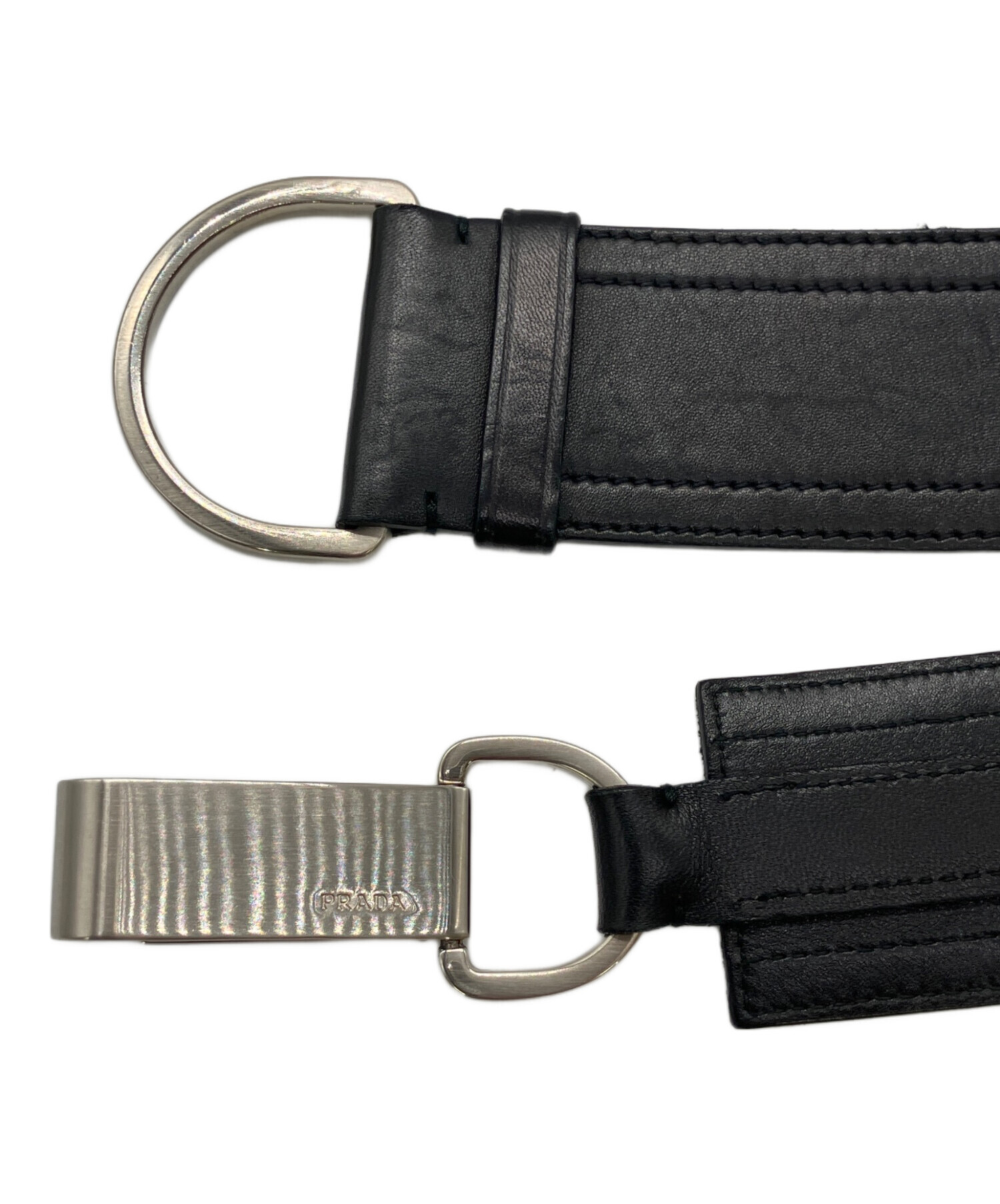 中古・古着通販】PRADA (プラダ) レザーベルト ブラック｜ブランド