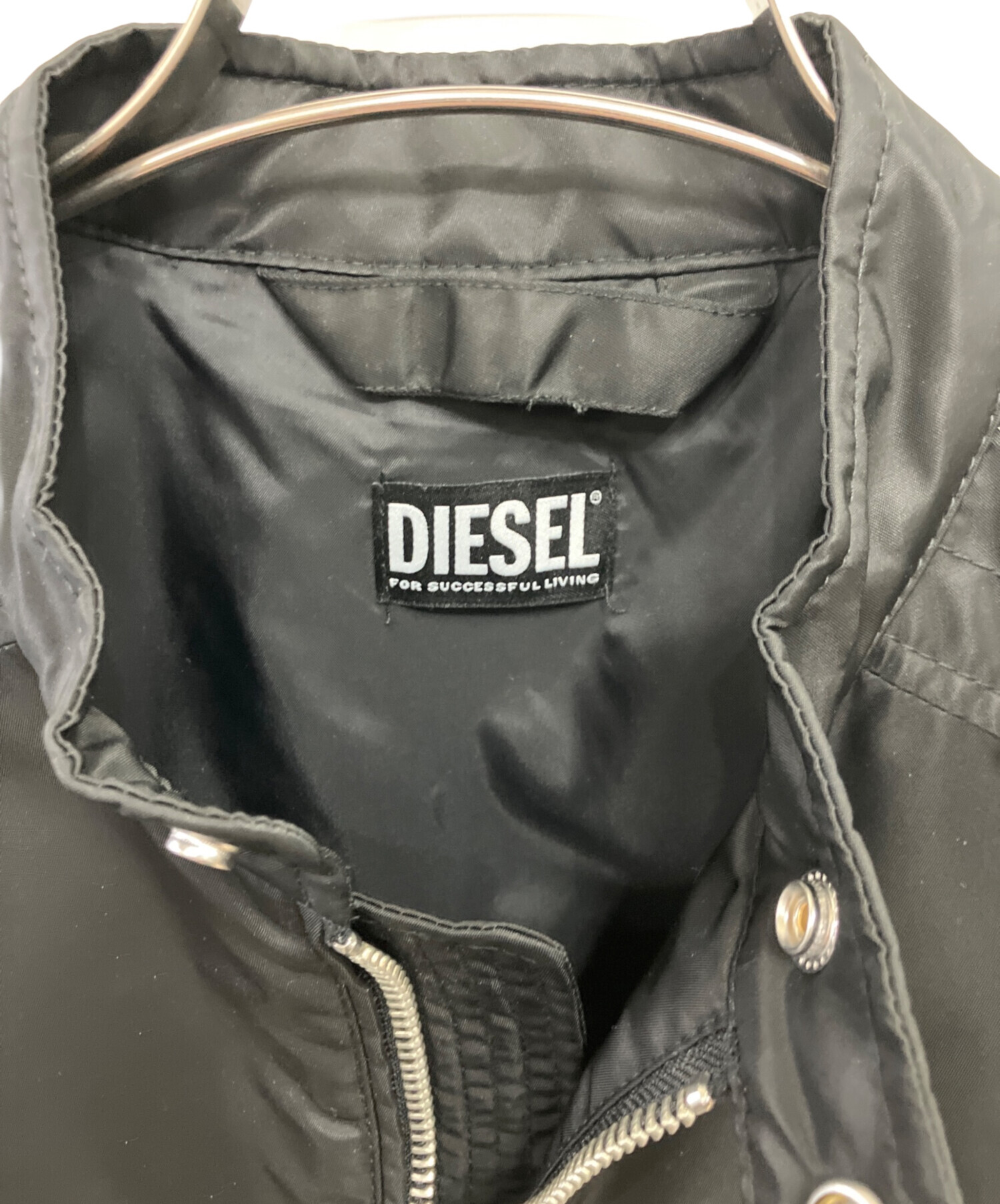中古・古着通販】DIESEL (ディーゼル) ナイロンジャケット ブラック 中古・古着通販】DIESEL (ディーゼル) ナイロンジャケット ブラック