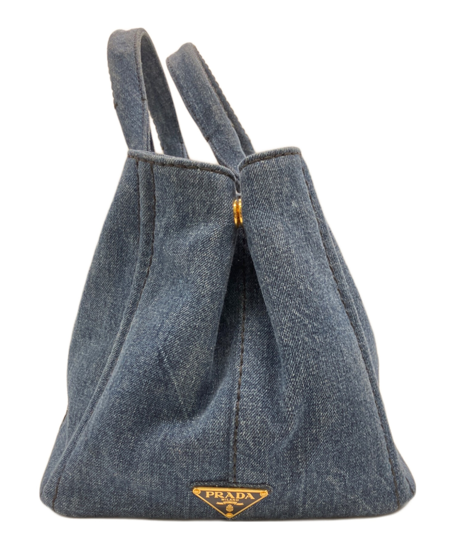 中古・古着通販】PRADA (プラダ) カナパ デニムバッグ ブルー