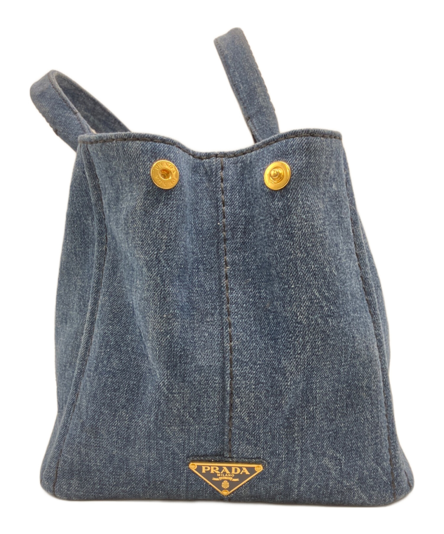 中古・古着通販】PRADA (プラダ) カナパ デニムバッグ ブルー