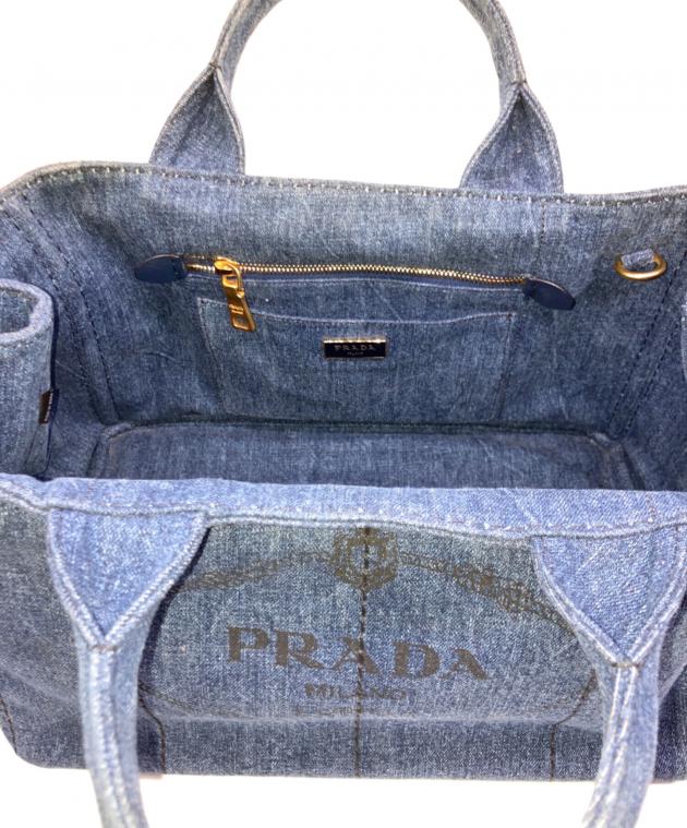 中古・古着通販】PRADA (プラダ) カナパ デニムバッグ ブルー